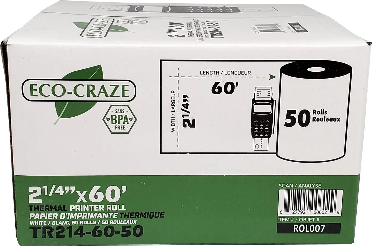 Eco-Craze - 2 1/4"x60' Thermal Rolls - Image 2