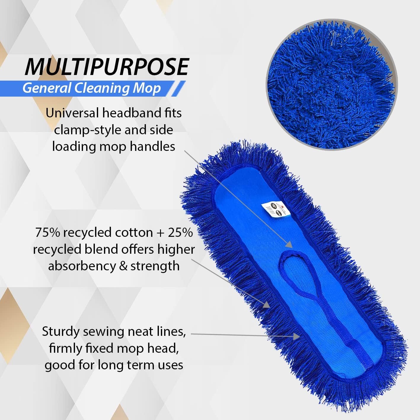 Spartano - 24" Dust Mop Head - Blue - Image 4