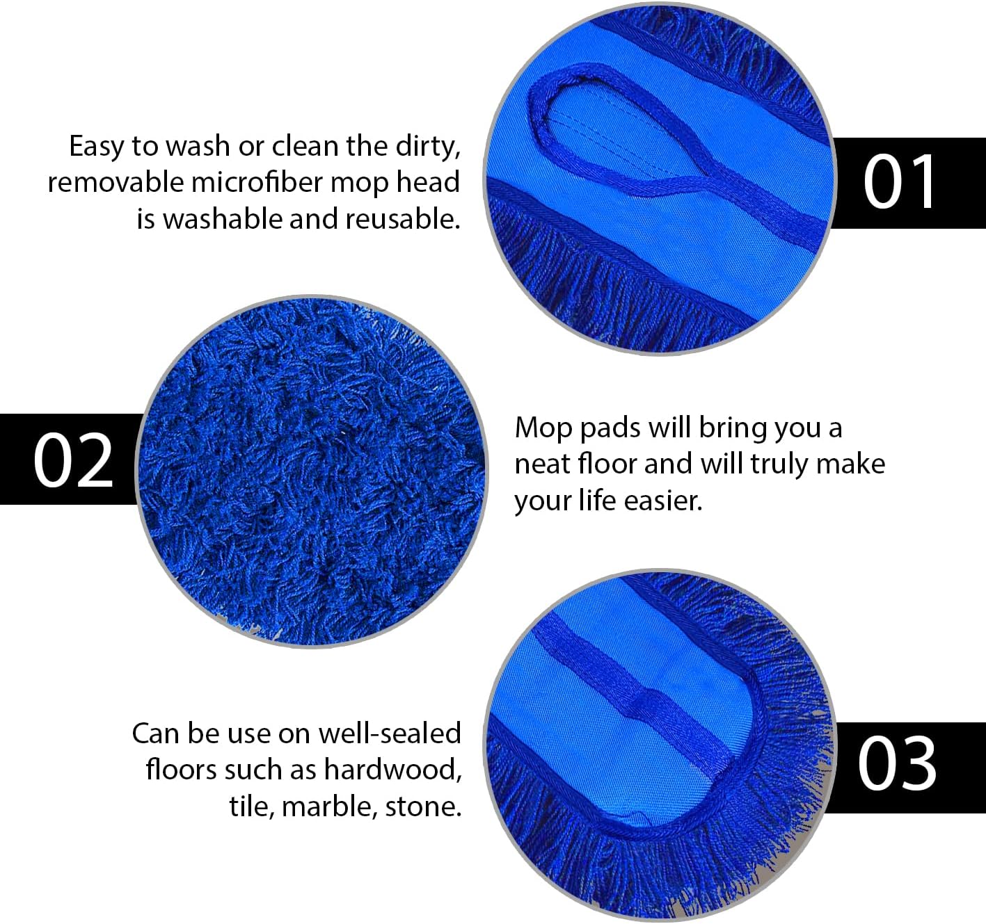 Spartano - 24" Dust Mop Head - Blue - Image 5