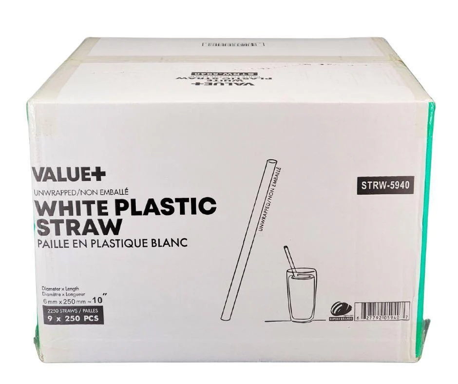 Value+ - 10'' Ind. Wrapped Milkshake Straws – White – Plastic - 6 mm - Image 7