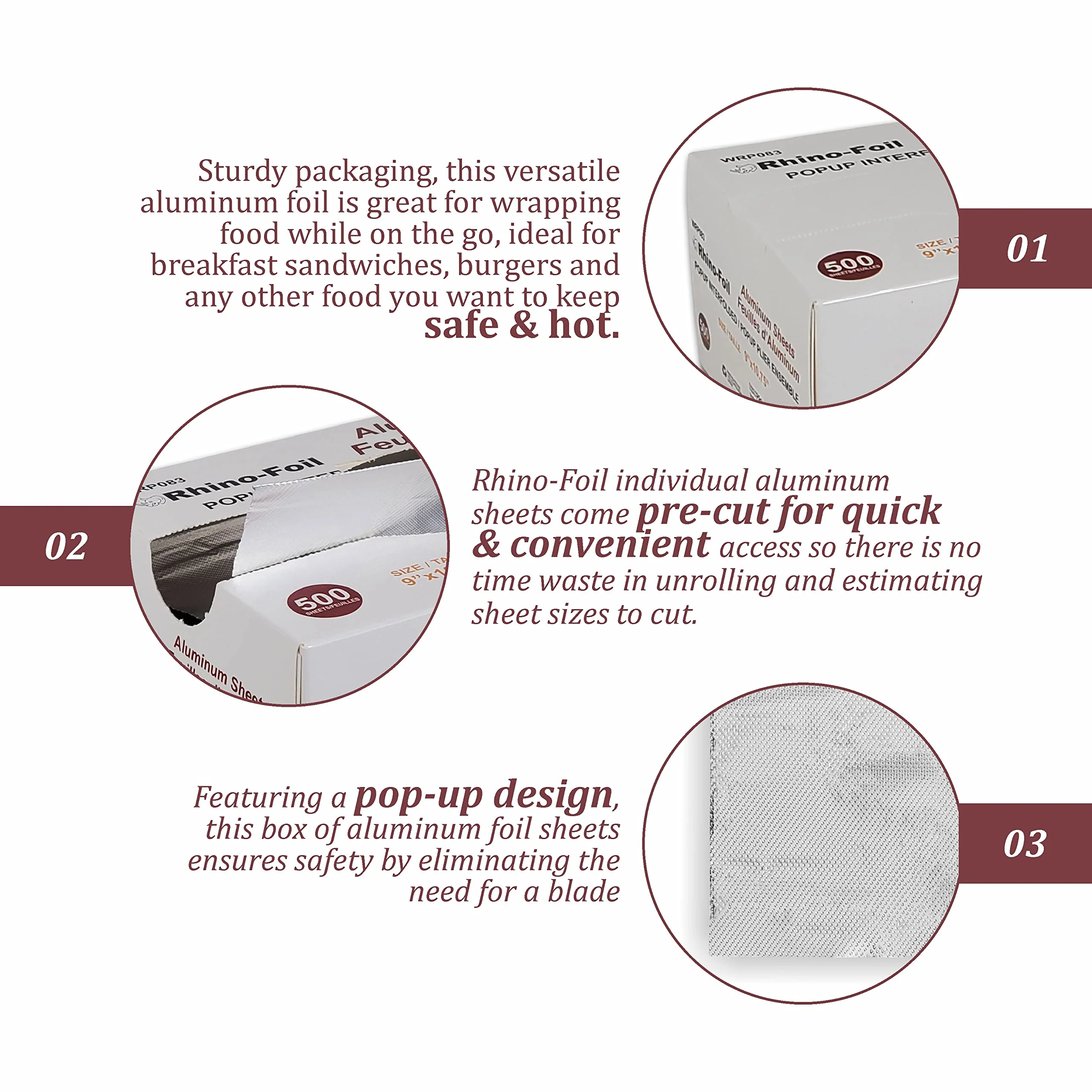 Rhino-Foil - 9*10.75" - Aluminium Foil Pop up Sheets - Image 3