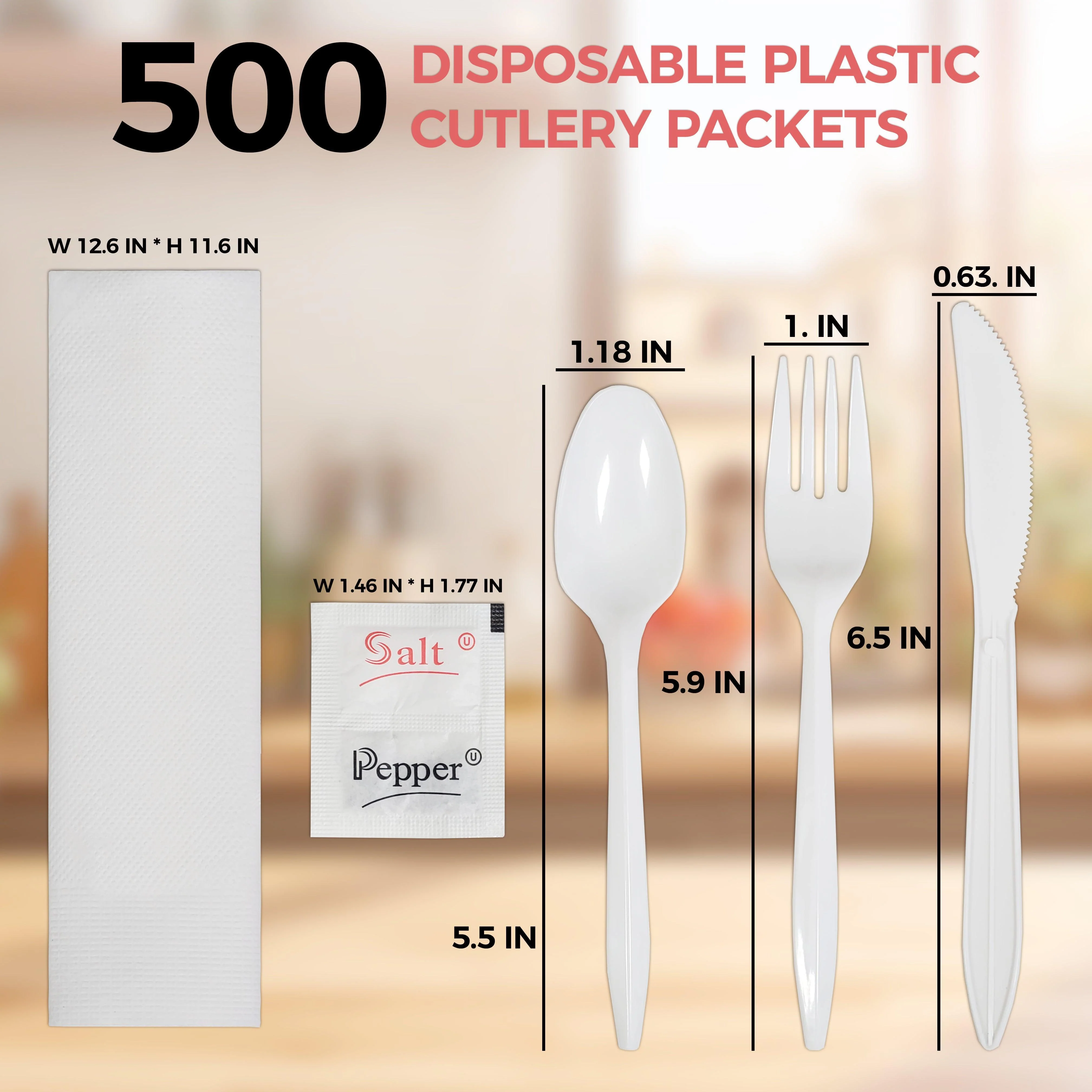 Value+ - Cutlery Kit / Meal Kit - 6pcs - White - F/K/TS/N/S&P - MK-610 - Image 3
