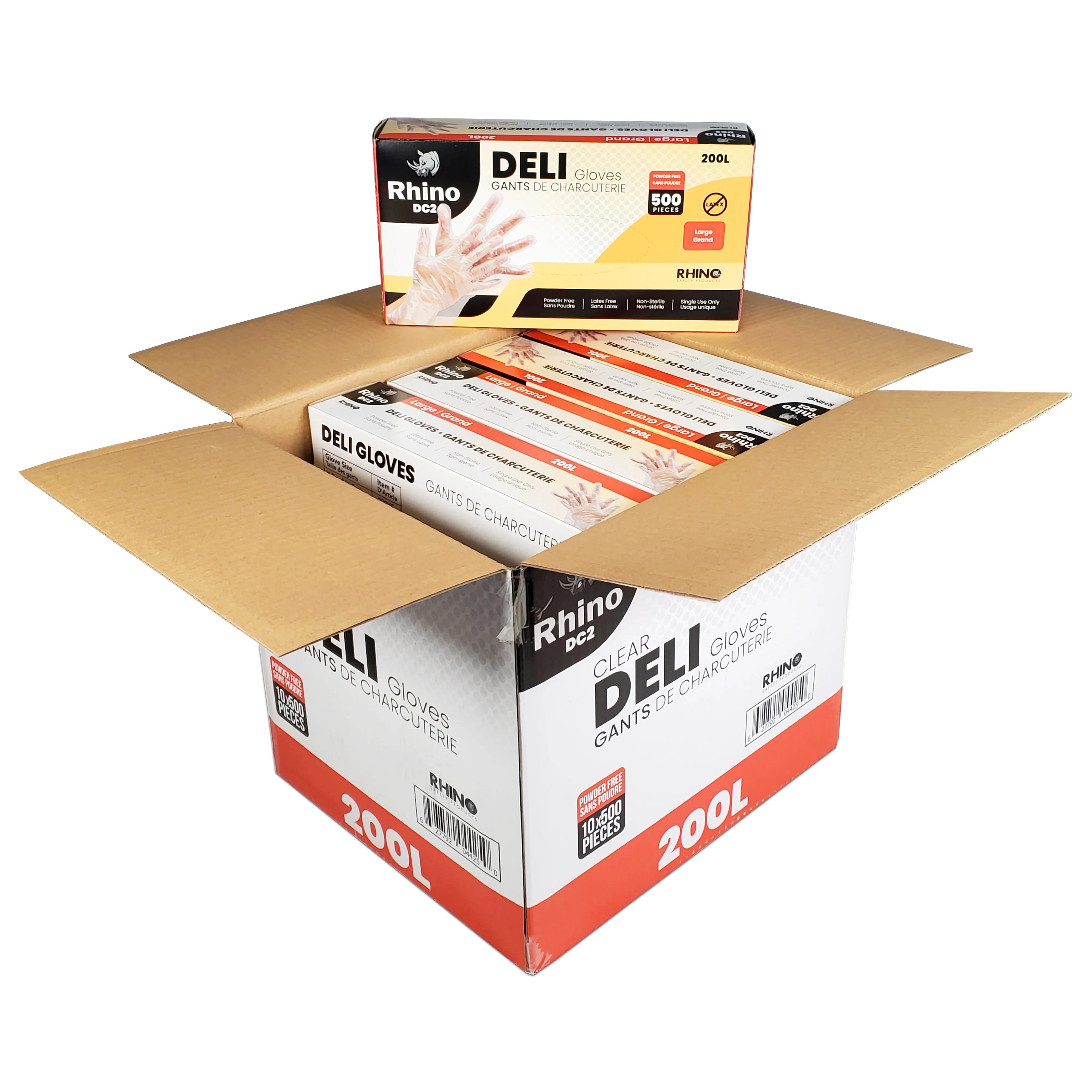 Rhino - DC2 - Clear Deli Gloves - Large - 200L - Image 3