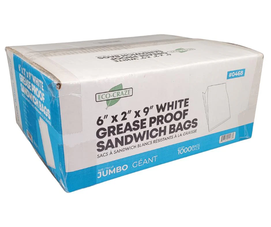Eco Craze – Jumbo Sandwich Bags 6x2x9 – White - Image 2