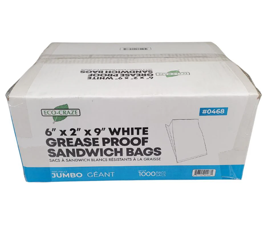 Eco Craze – Jumbo Sandwich Bags 6x2x9 – White - Image 4