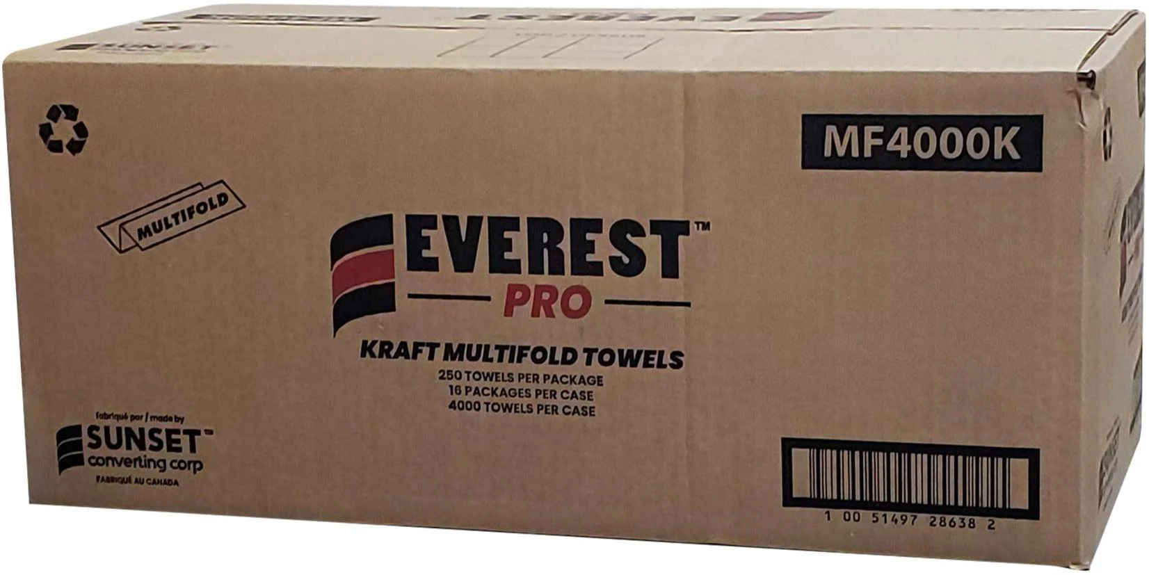 Everest Pro - Kraft Multifold Towels - MF4000K - Image 2