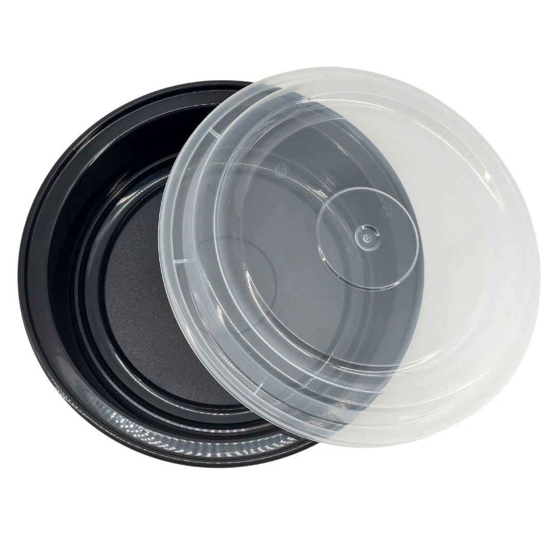Rhino - Heavy 9" Round PP Combo Container - Black - Image 2