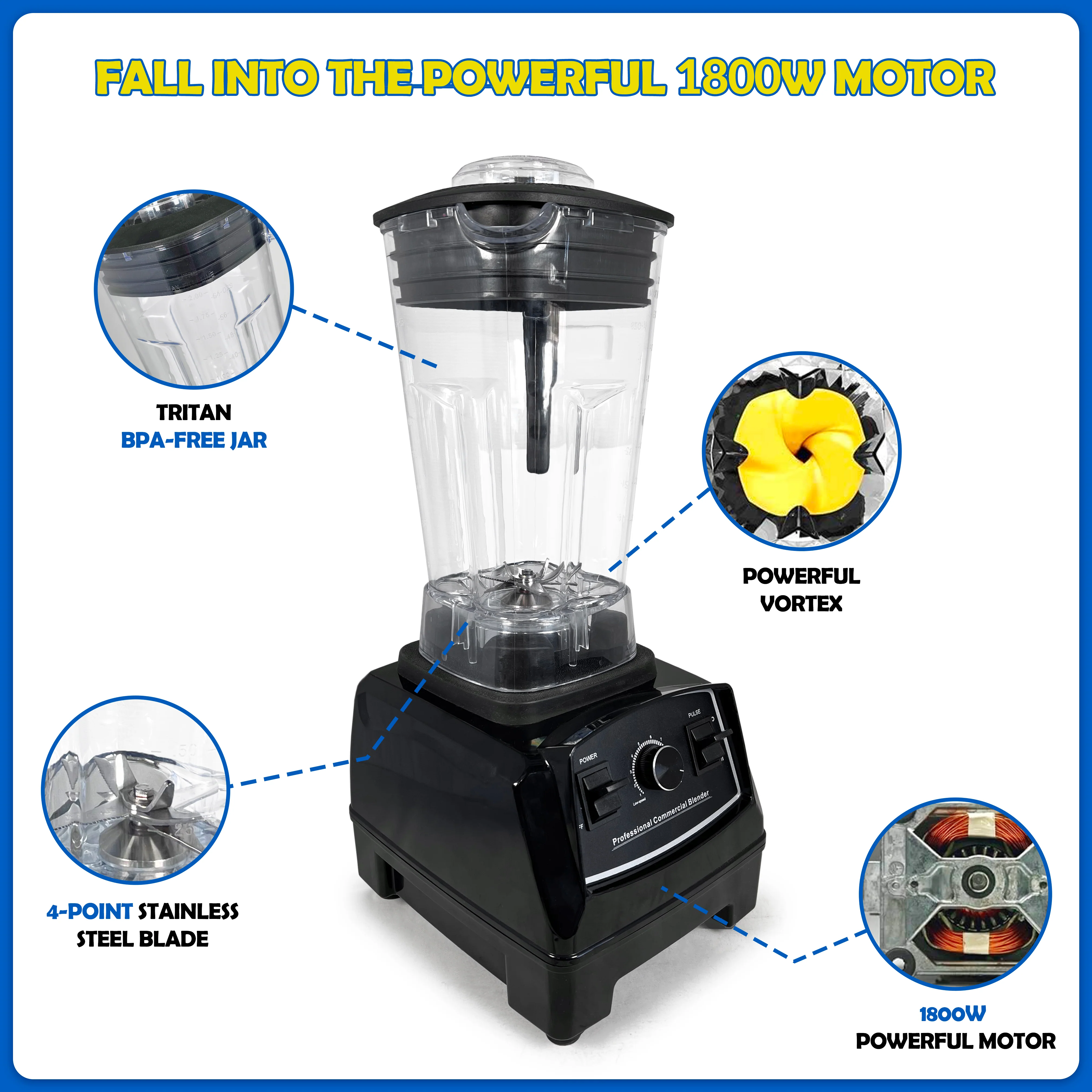 Pro-Kitchen - Commercial Blender 2L - 1800W - 120V - Image 3