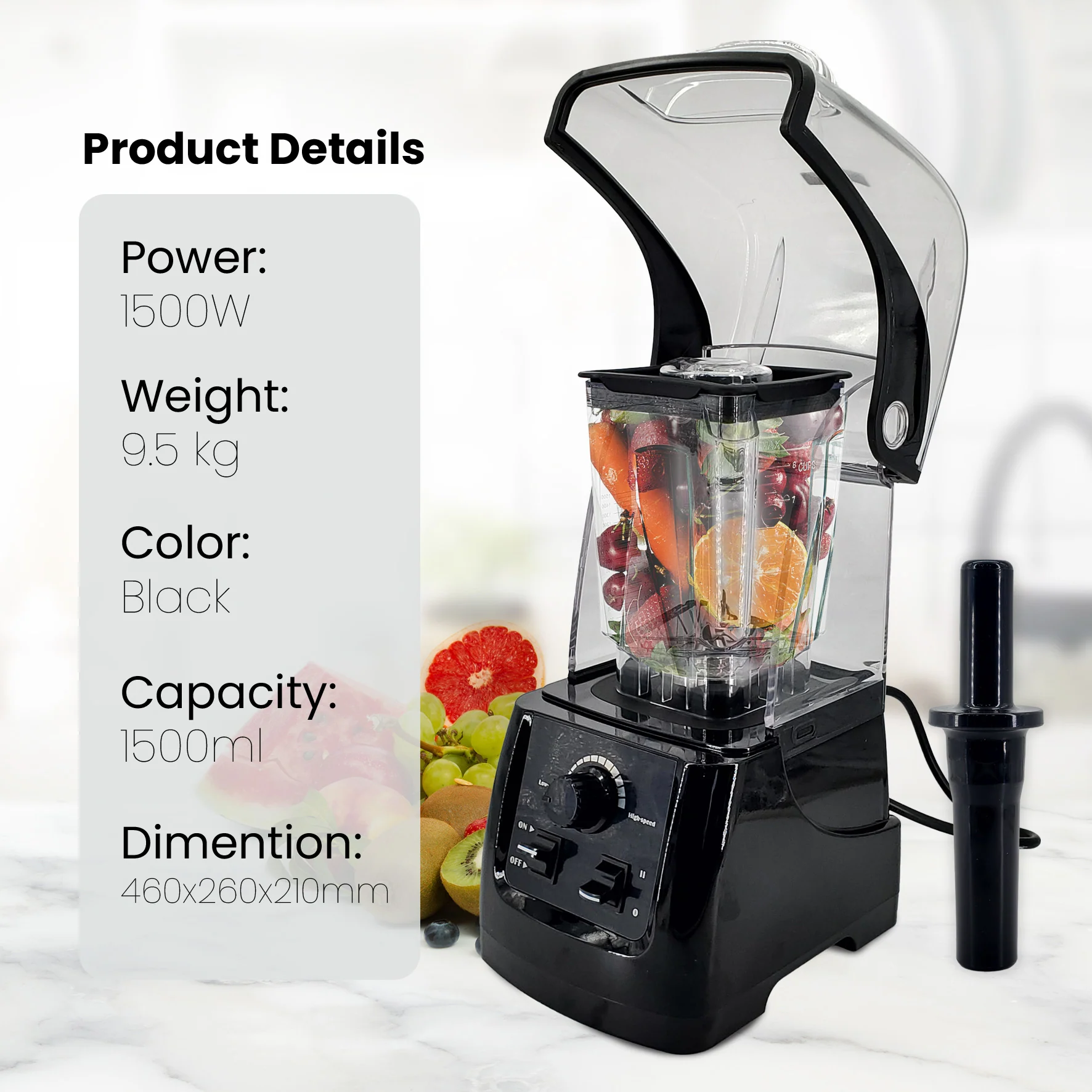 Pro-Kitchen - Commercial Blender - with Enclosure - EB188 - Image 2