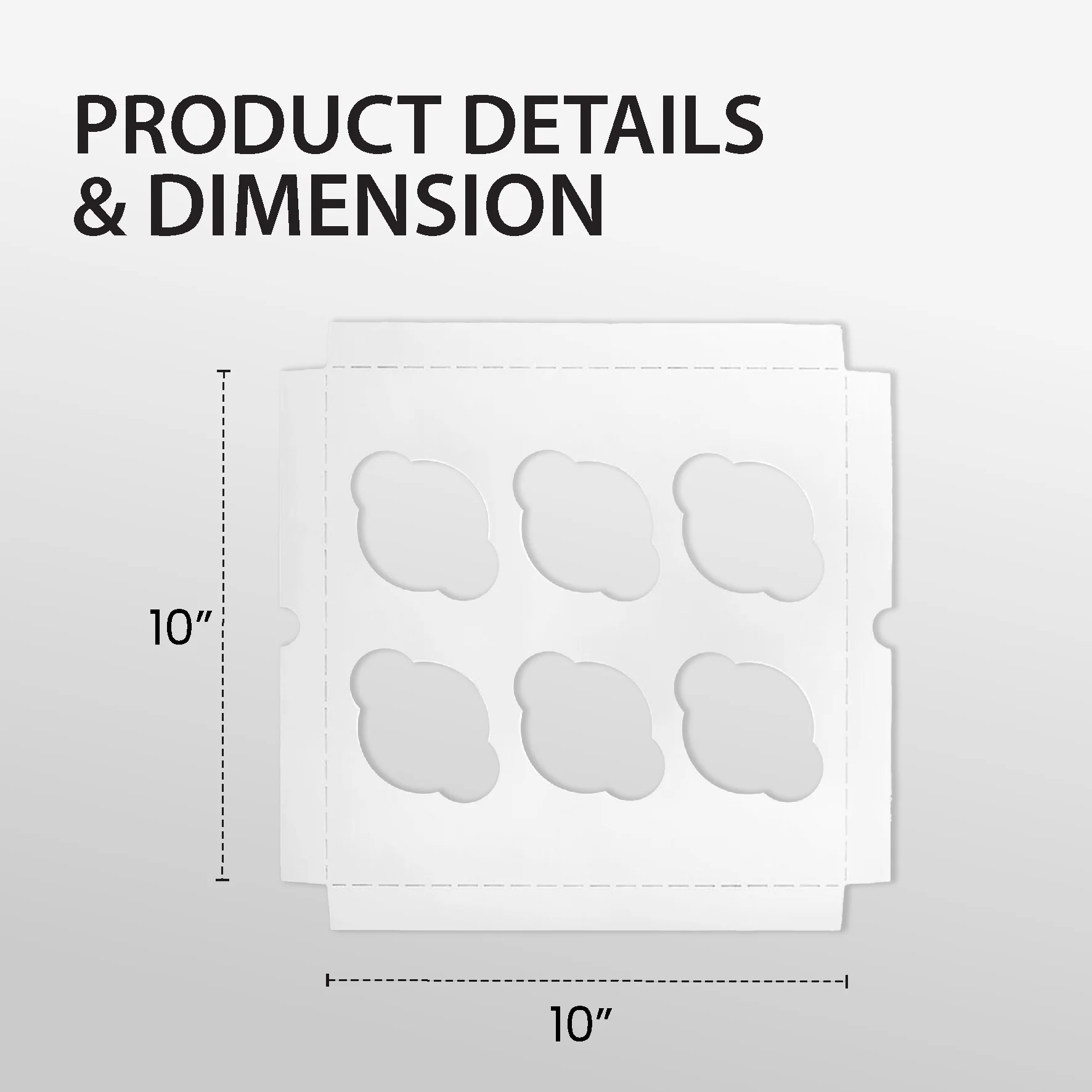 EB - 10 x 10 x 4 - 6 Cupcake Insert - White - 5282I - Image 2