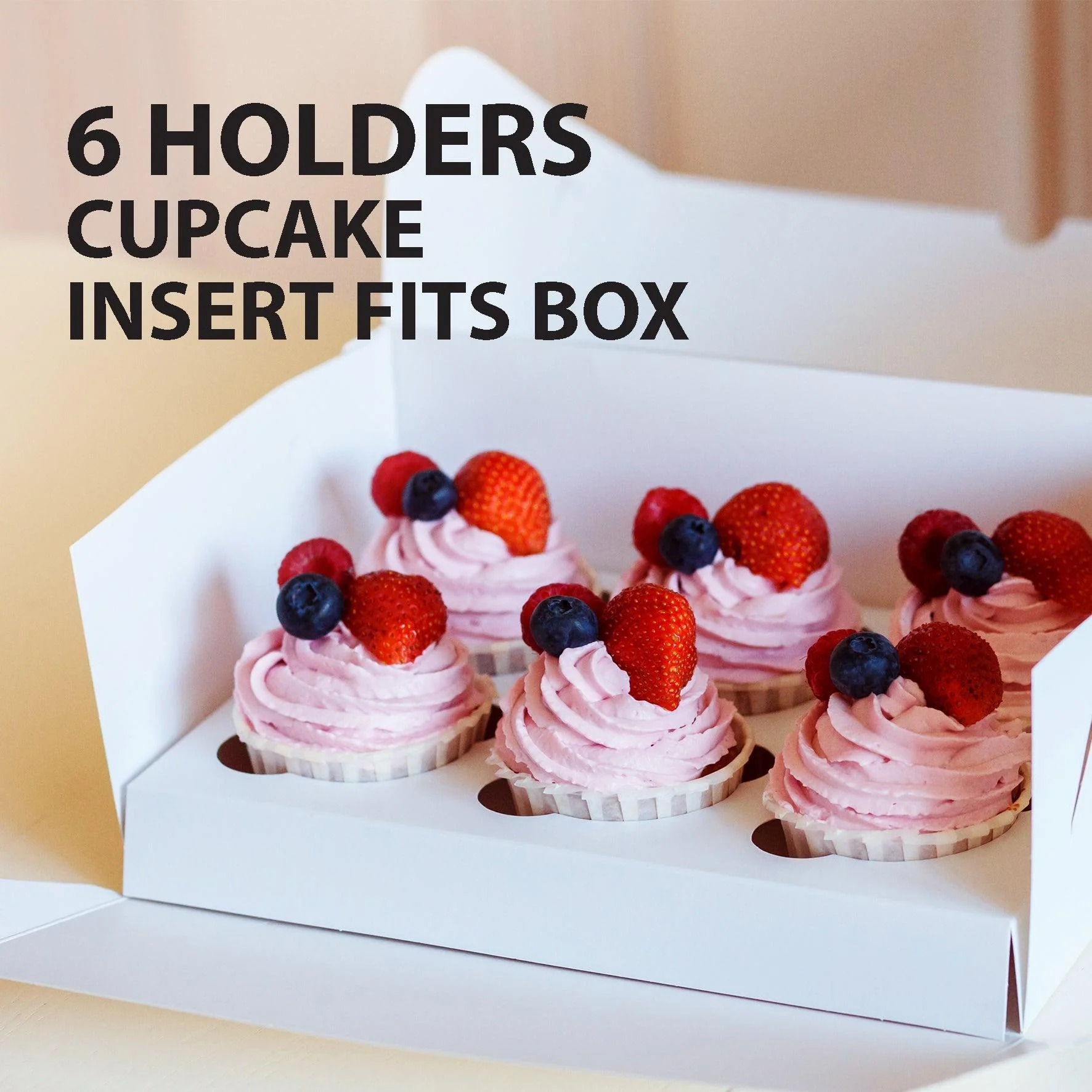 EB - 10 x 10 x 4 - 6 Cupcake Insert - White - 5282I - Image 4