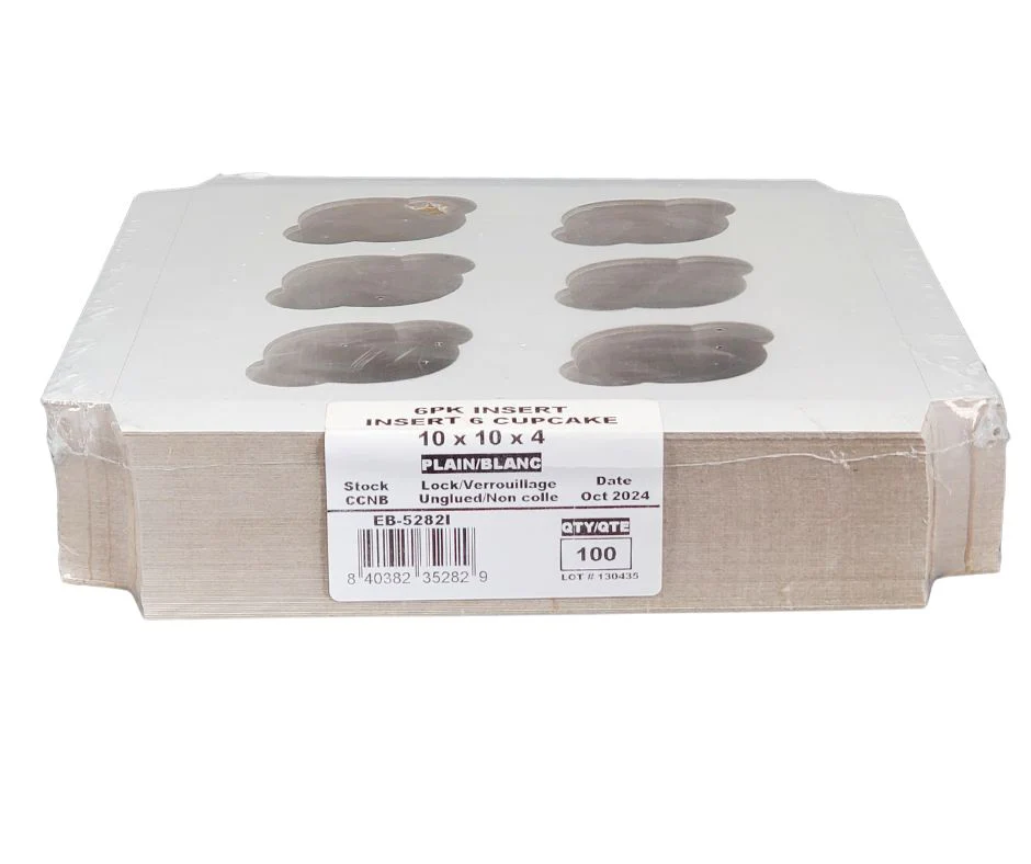 EB - 10 x 10 x 4 - 6 Cupcake Insert - White - 5282I - Image 7