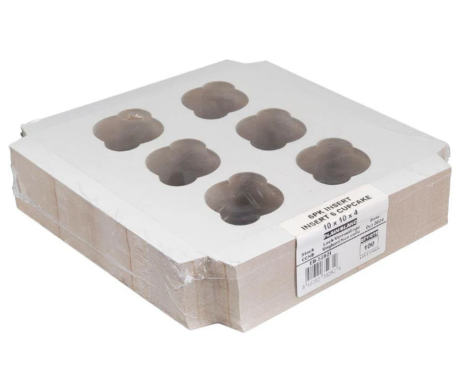 EB - 10 x 10 x 4 - 6 Cupcake Insert - White - 5282I - Image 8