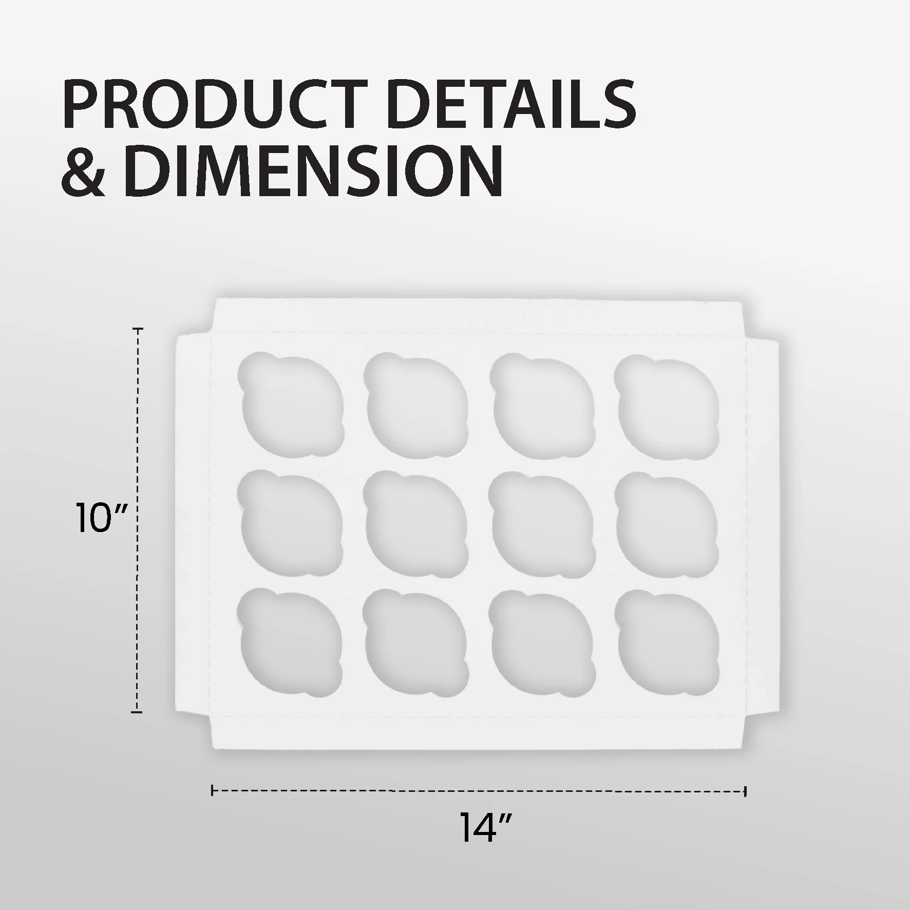 EB - 14 x 10 x 4 - 12 Cupcake Insert Fits Box - White - 5284I - Image 2