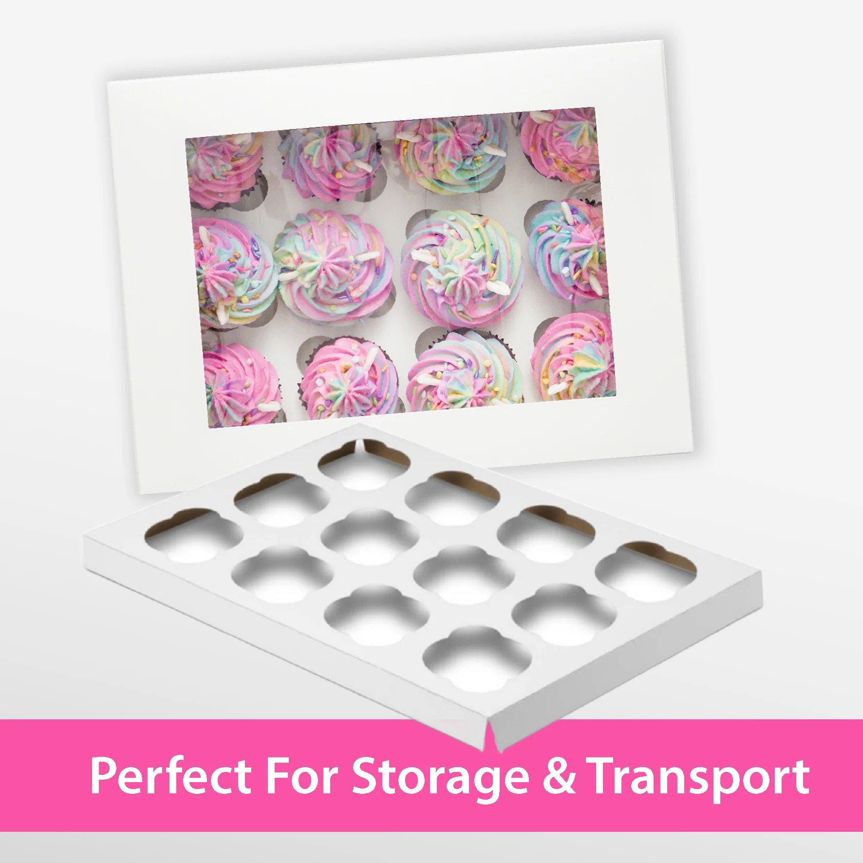 EB - 14 x 10 x 4 - 12 Cupcake Insert Fits Box - White - 5284I - Image 7