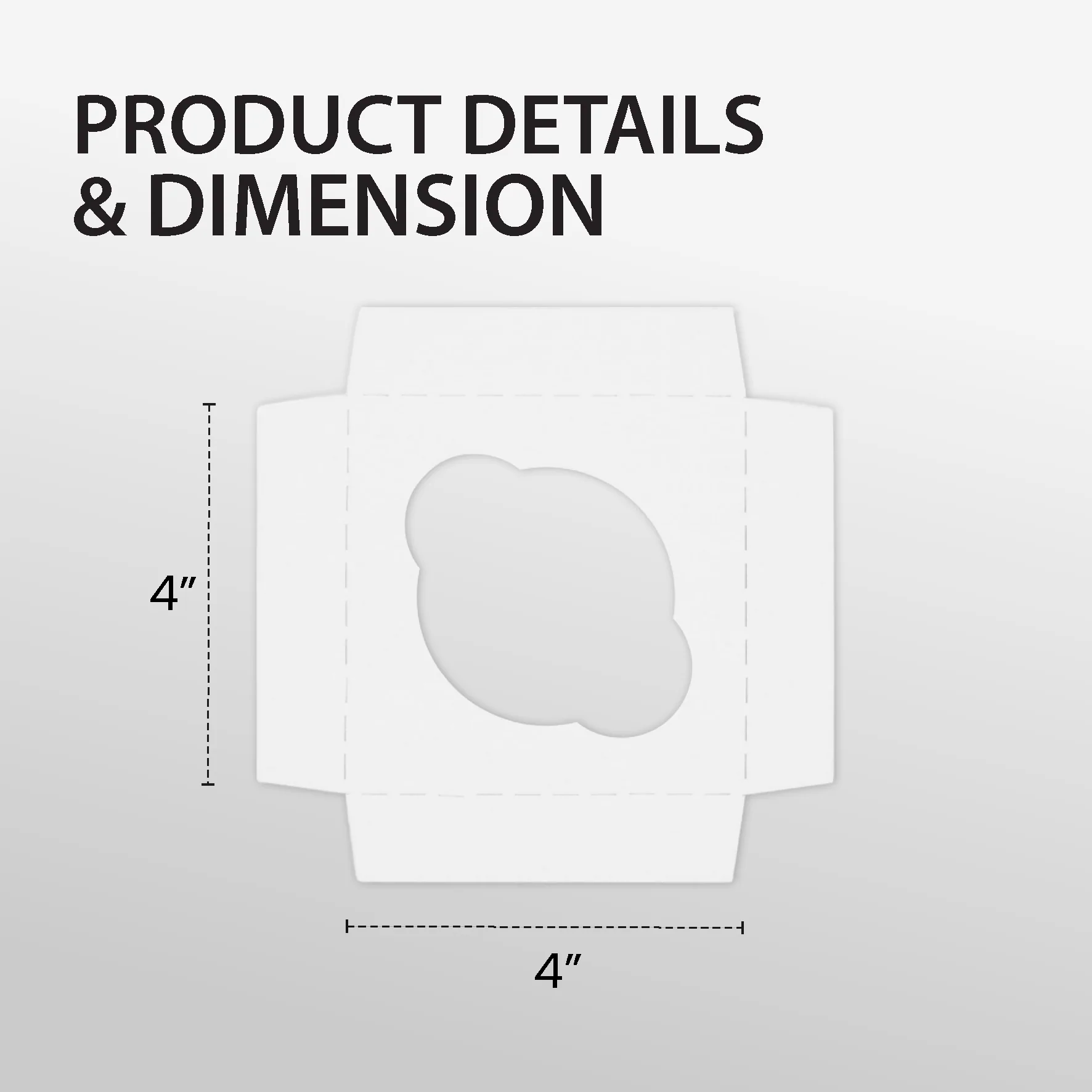 EB - 4 x 4 x 4 - Single Cupcake Insert Fits - White - 5279I - Image 2