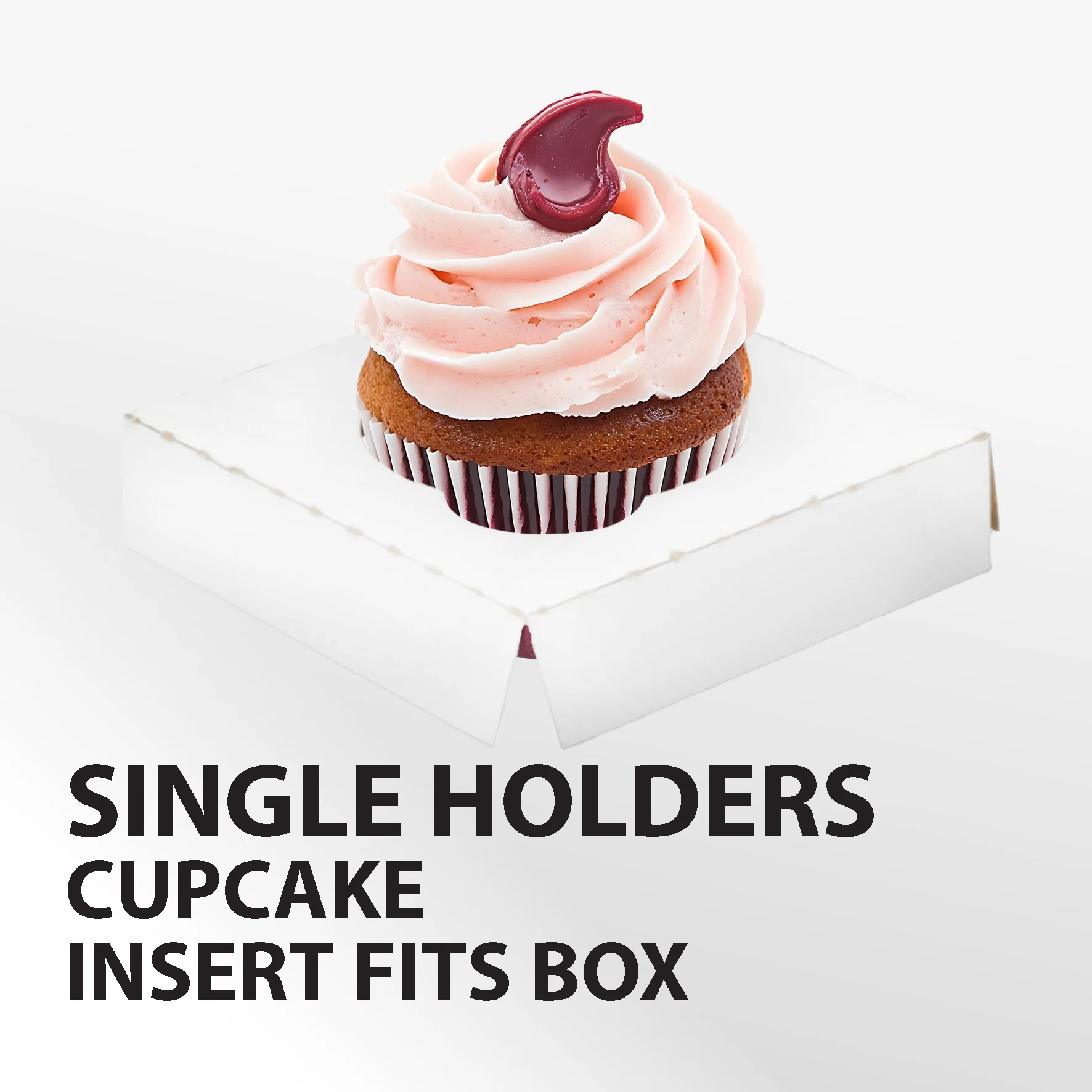EB - 4 x 4 x 4 - Single Cupcake Insert Fits - White - 5279I - Image 3