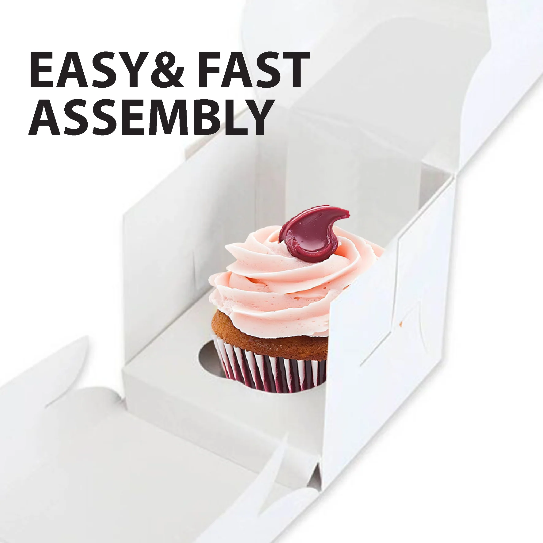 EB - 4 x 4 x 4 - Single Cupcake Insert Fits - White - 5279I - Image 5