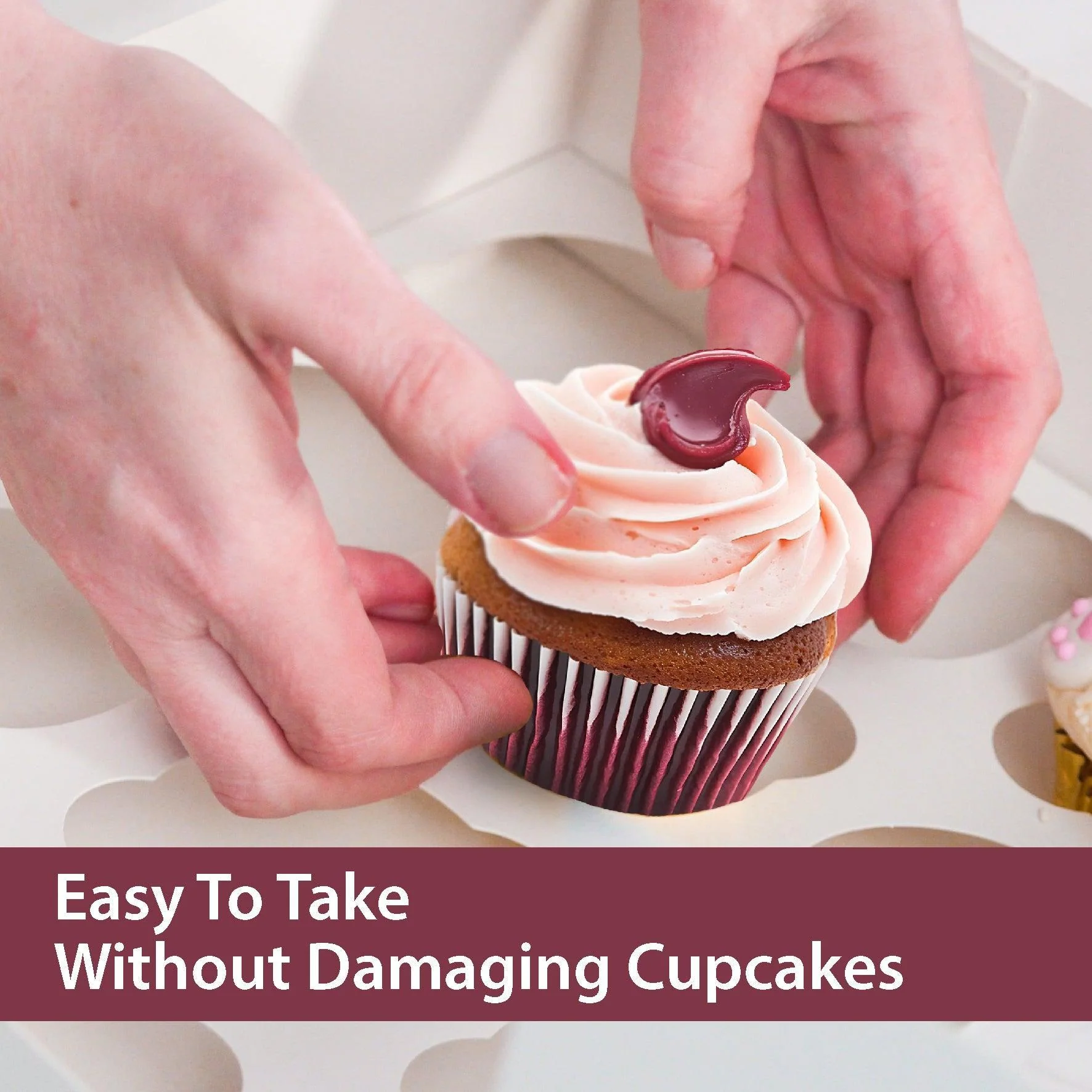 EB - 4 x 4 x 4 - Single Cupcake Insert Fits - White - 5279I - Image 6