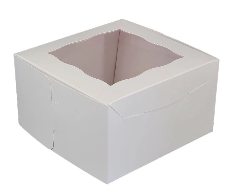 EB - 7 x 7 x 4 - 4 Cupcake Box with Window - White - 5281A - Image 2