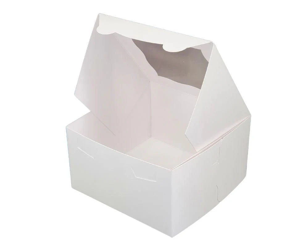 EB - 7 x 7 x 4 - 4 Cupcake Box with Window - White - 5281A - Image 3