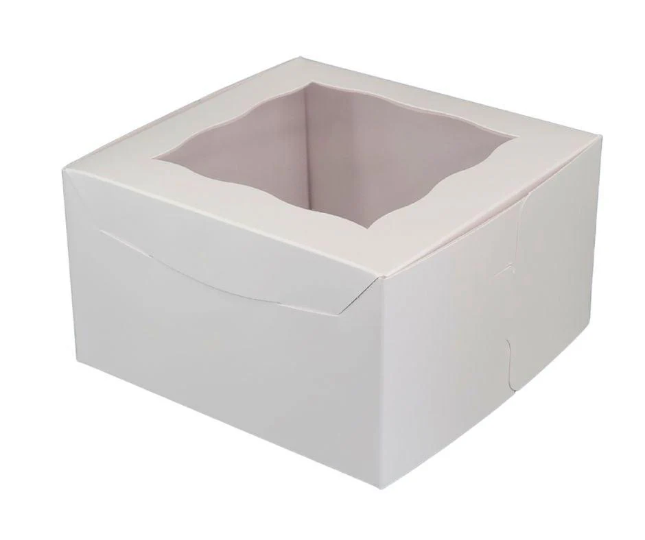 EB - 7 x 7 x 4 - 4 Cupcake Box with Window - White - 5281A - Image 4