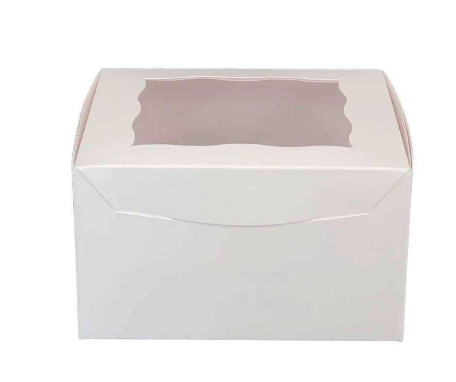 EB - 7 x 7 x 4 - 4 Cupcake Box with Window - White - 5281A - Image 6