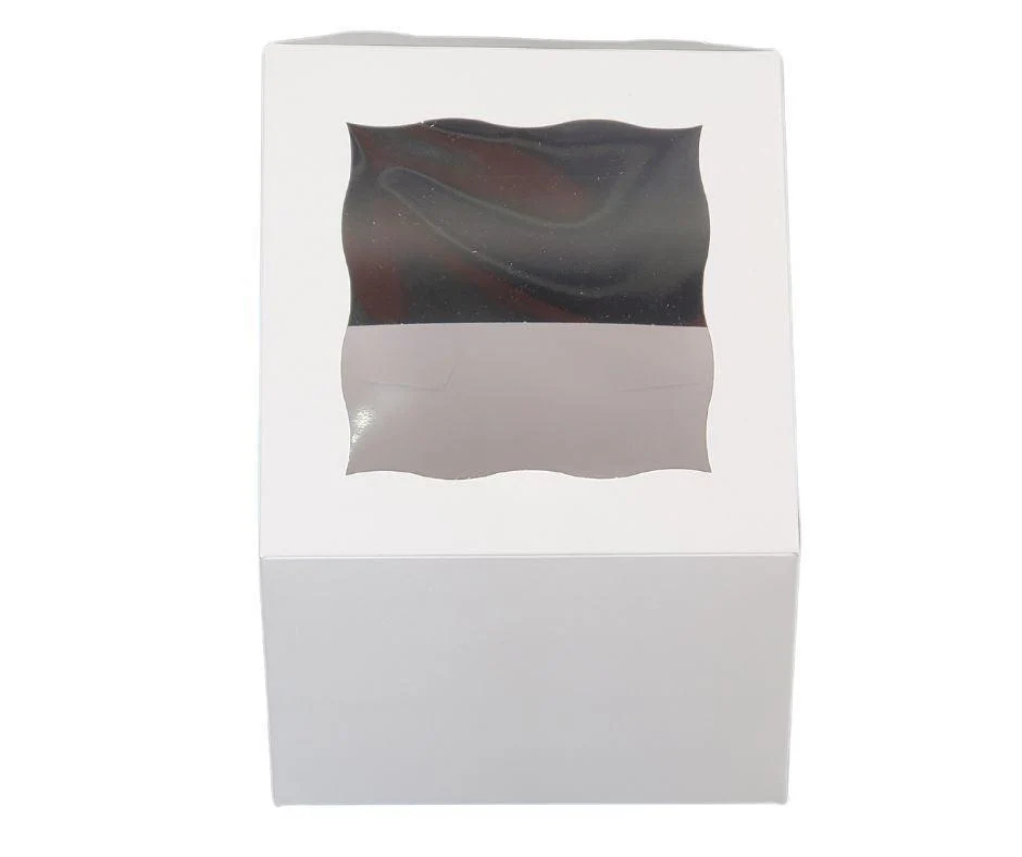 EB - 7 x 7 x 4 - 4 Cupcake Box with Window - White - 5281A - Image 7