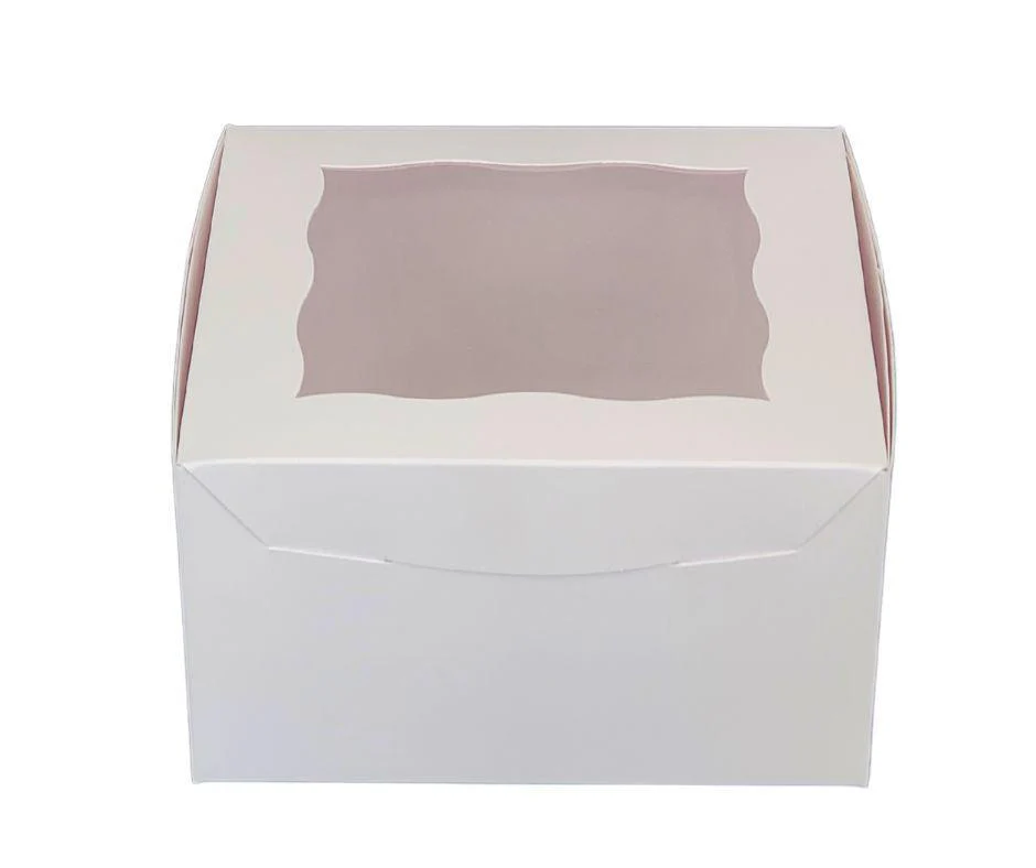 EB - 7 x 7 x 4 - 4 Cupcake Box with Window - White - 5281A - Image 8