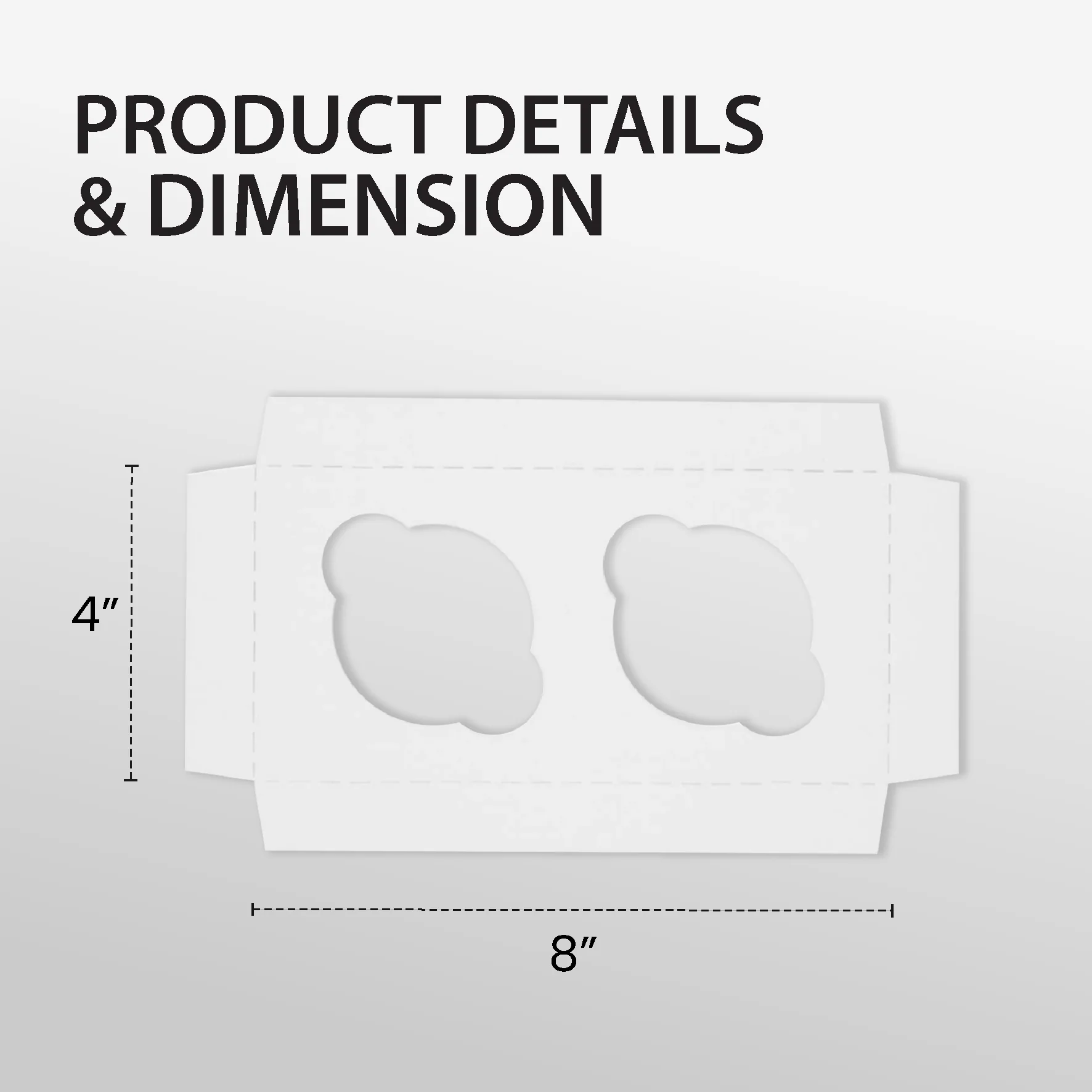 EB - 8 x 4 x 4 - 2 Cupcake Insert - White - 5280I - Image 2