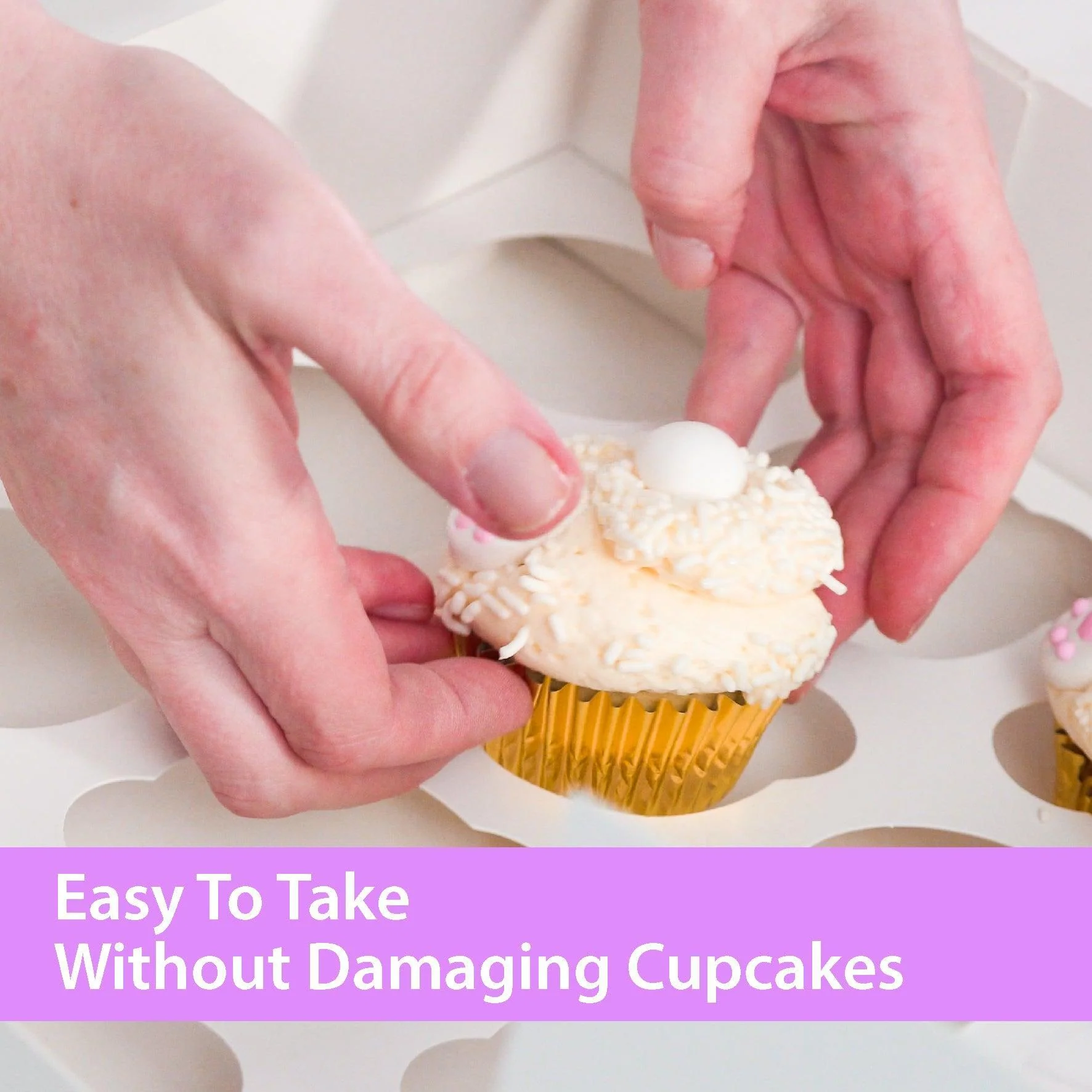 EB - 8 x 4 x 4 - 2 Cupcake Insert - White - 5280I - Image 6