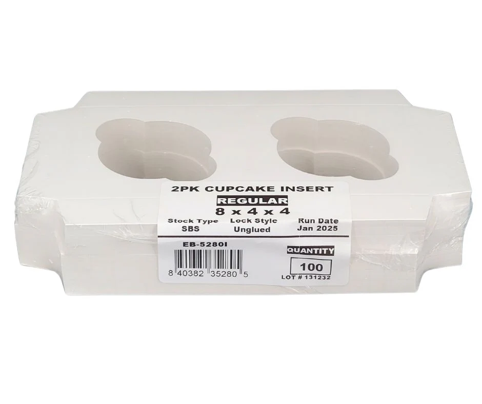 EB - 8 x 4 x 4 - 2 Cupcake Insert - White - 5280I - Image 8