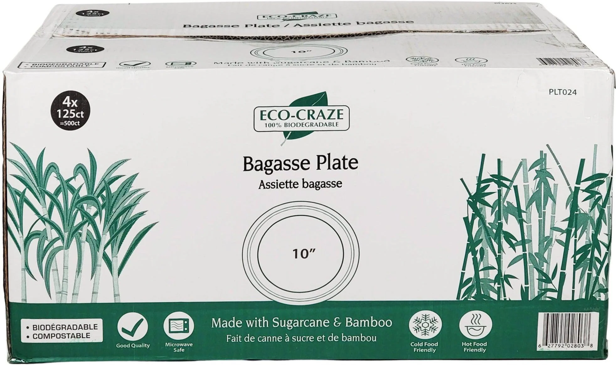 Eco-Craze - 10" Bagasse Dinner Plates - Image 2