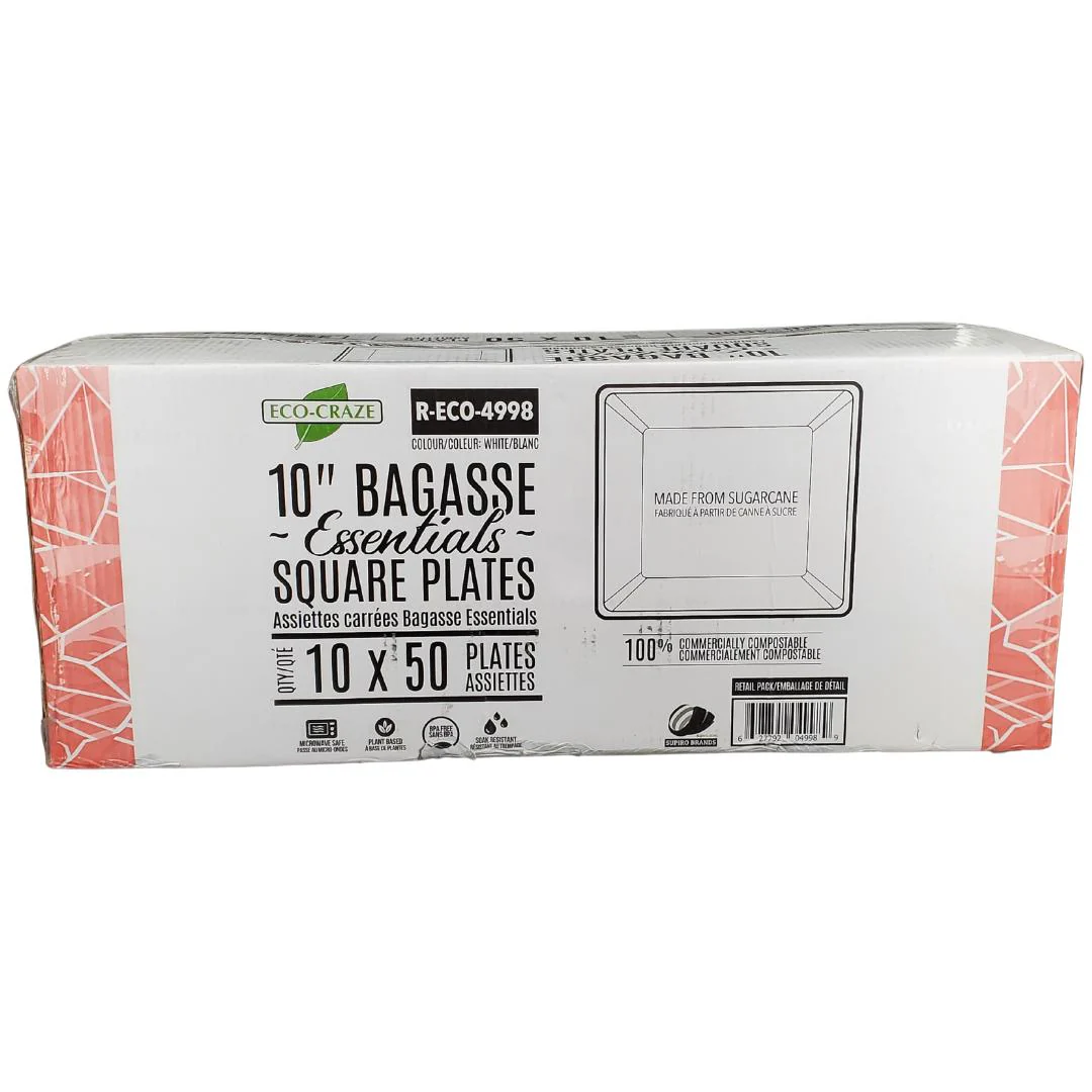 Eco-Craze - 10" Deep Square Plate - Bagasse - Image 3