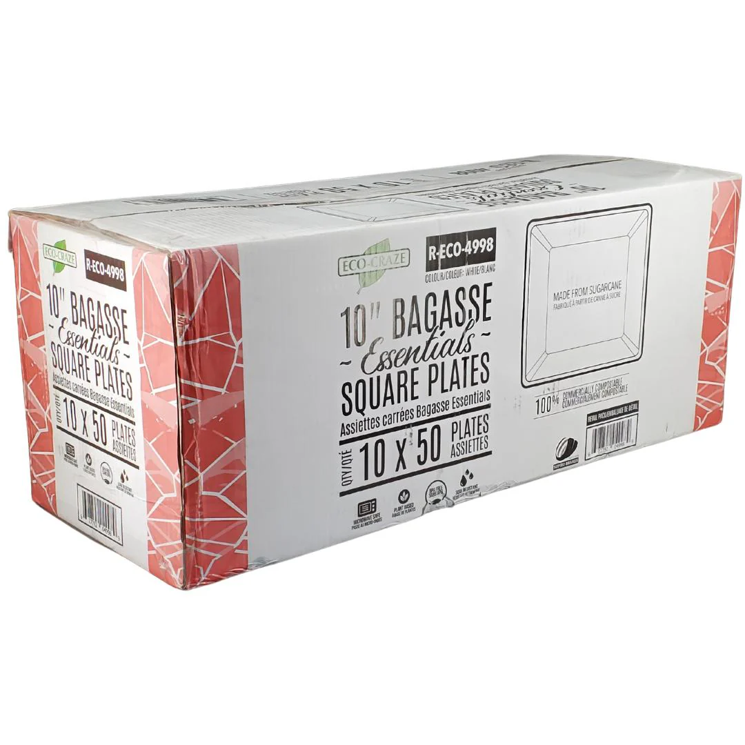 Eco-Craze - 10" Deep Square Plate - Bagasse - Image 4