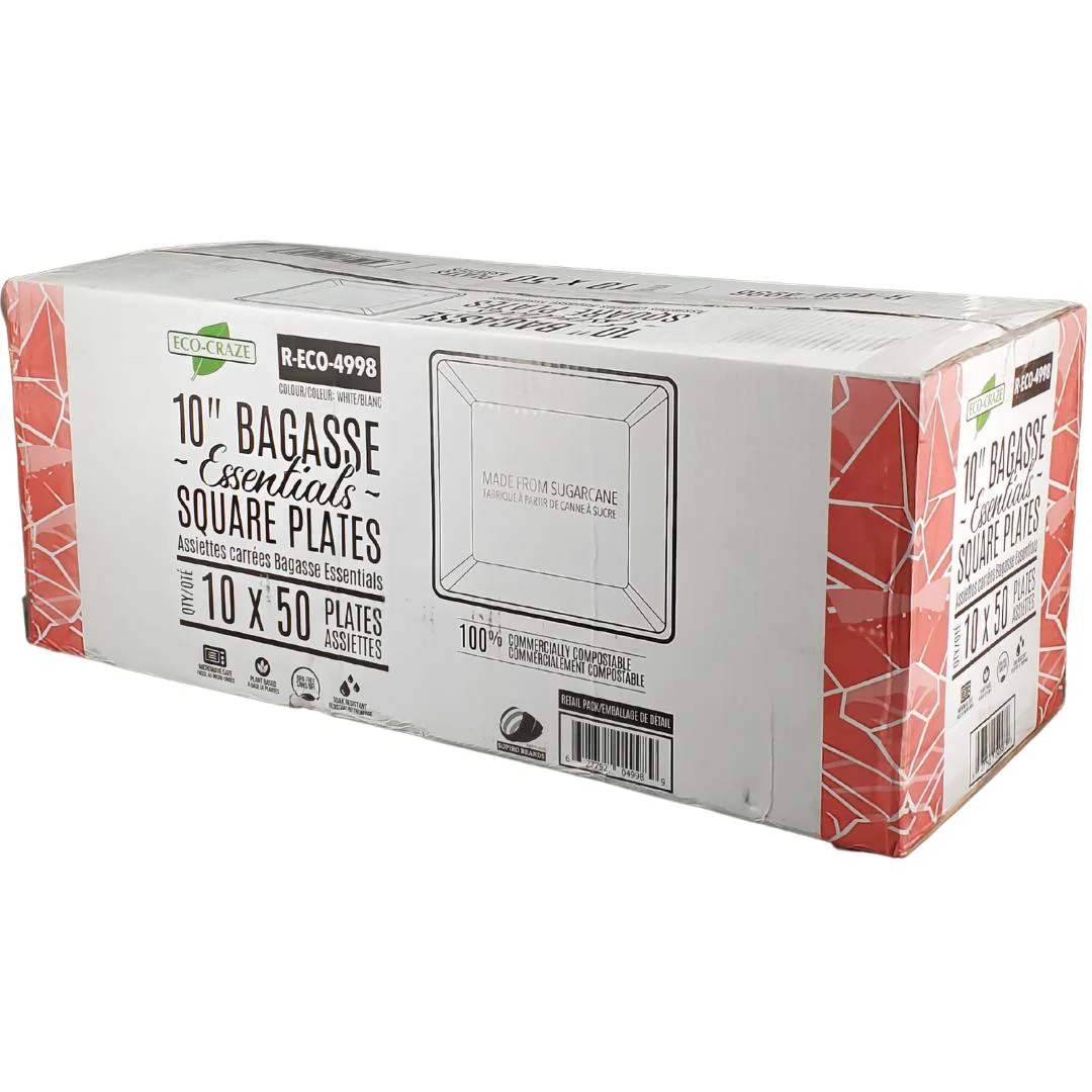 Eco-Craze - 10" Deep Square Plate - Bagasse - Image 5