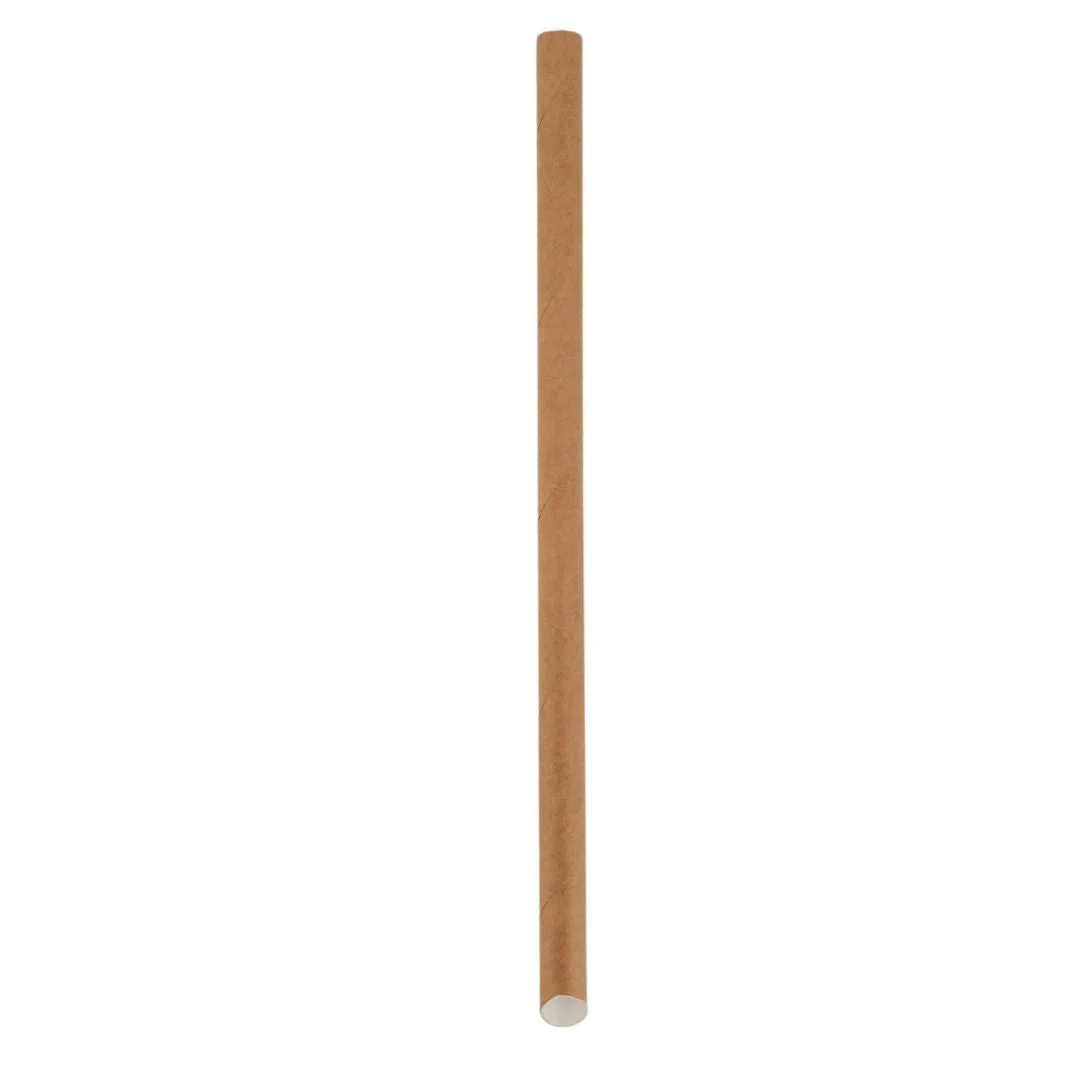 Eco-Craze - 10" Ind. Wrapped Bubble Tea Straws - Paper - Sharp End - Brown - 12mm - Image 5
