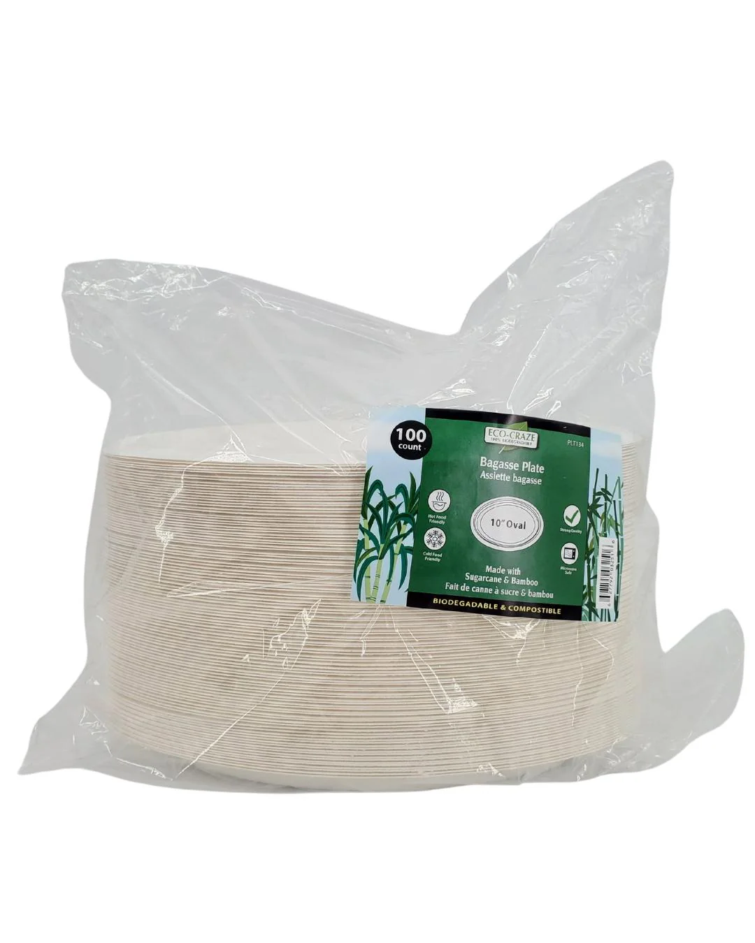 Eco-Craze - 10" Oval Plate - Bagasse - Image 2