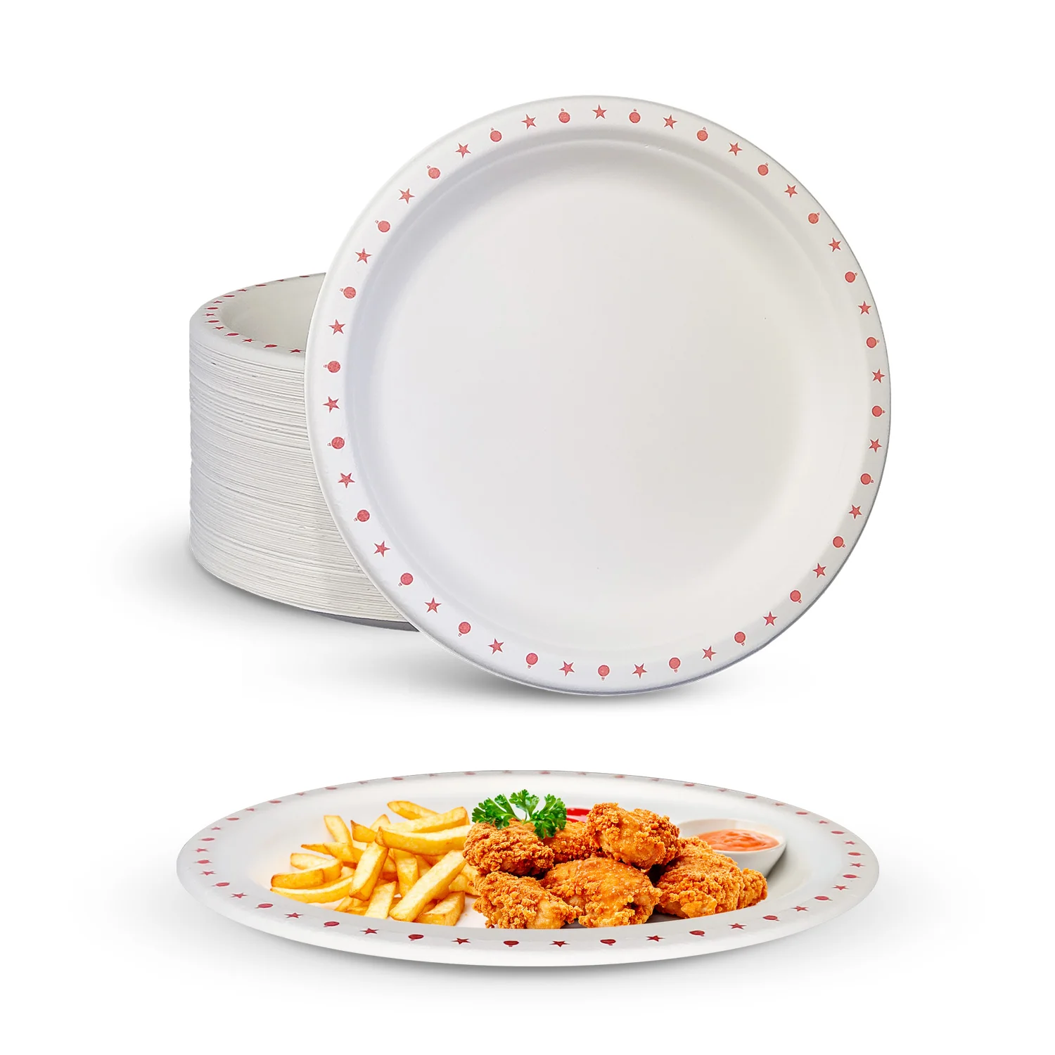 Eco-Craze - 10" Printed Round Plate - Bagasse - Image 2