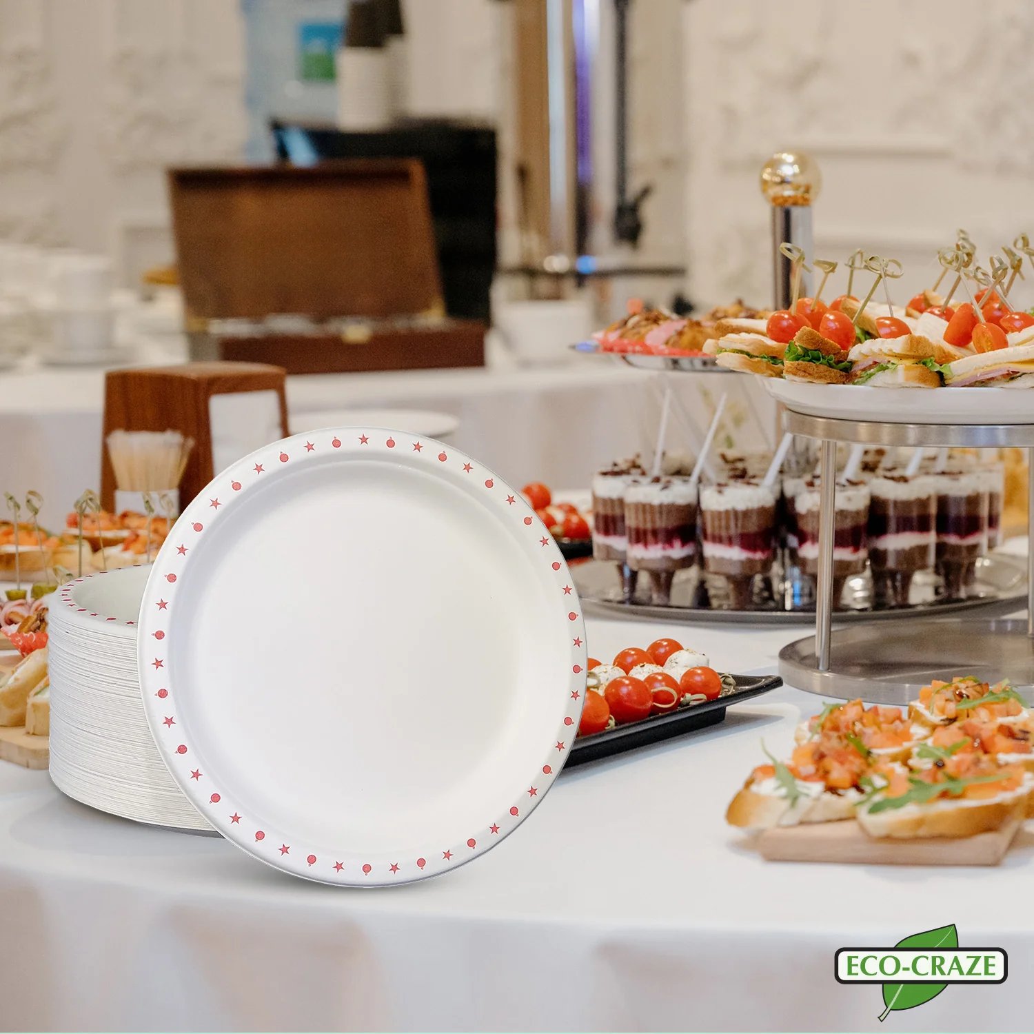 Eco-Craze - 10" Printed Round Plate - Bagasse - Image 9