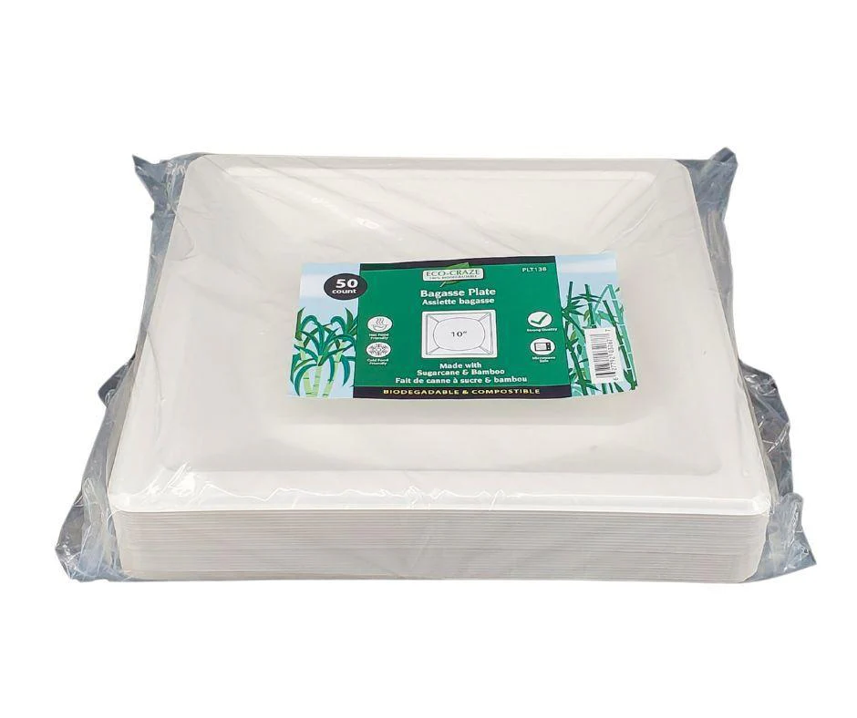 Eco-Craze - 10" Square Plate - Biodegradable - Image 6