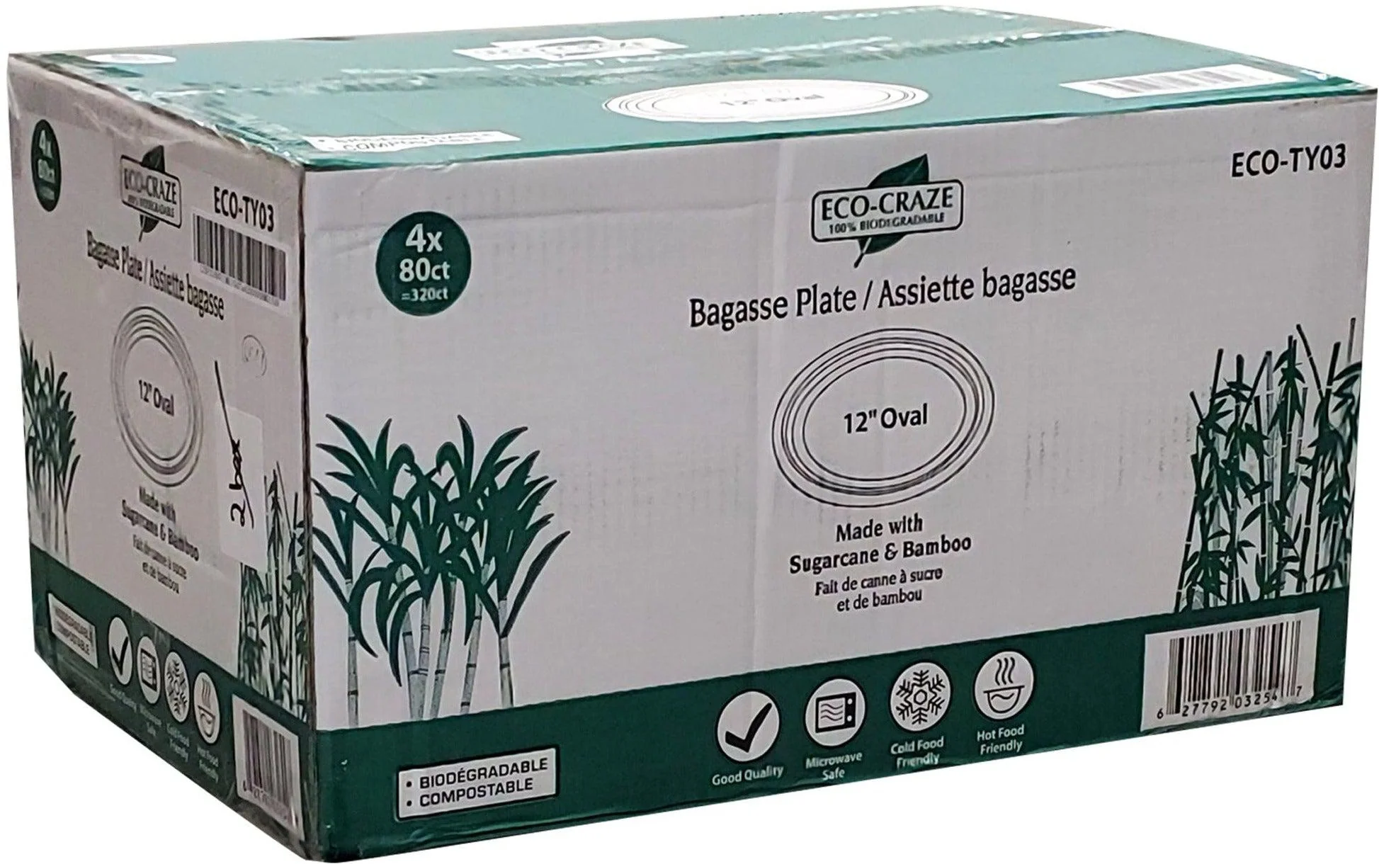 Eco-Craze - 12" Oval Plate - bagasse - Image 2