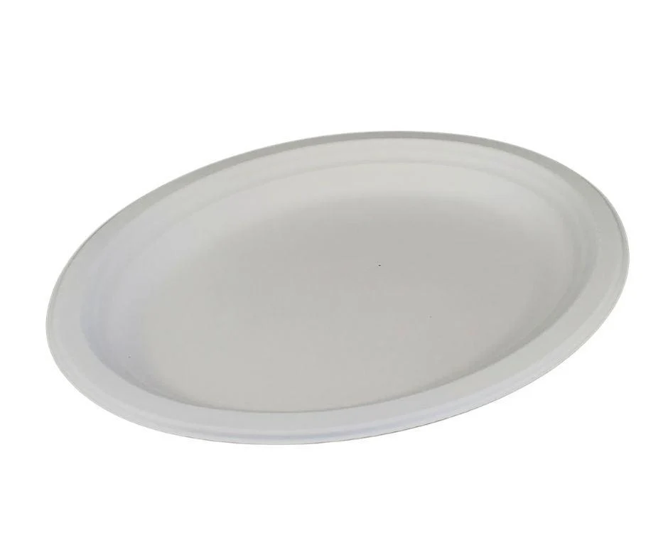 Eco-Craze - 12inch Oval Bagasse Plate - Retail Pack - Image 3