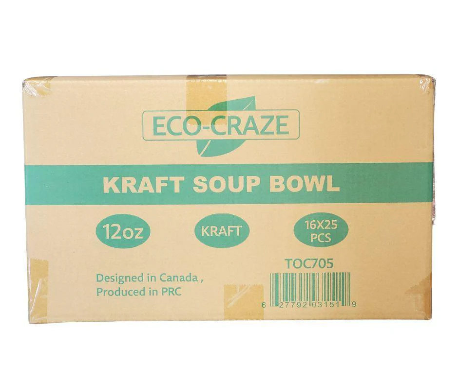 Eco-Craze - 12oz Paper Soup Bowl - Kraft - Image 5