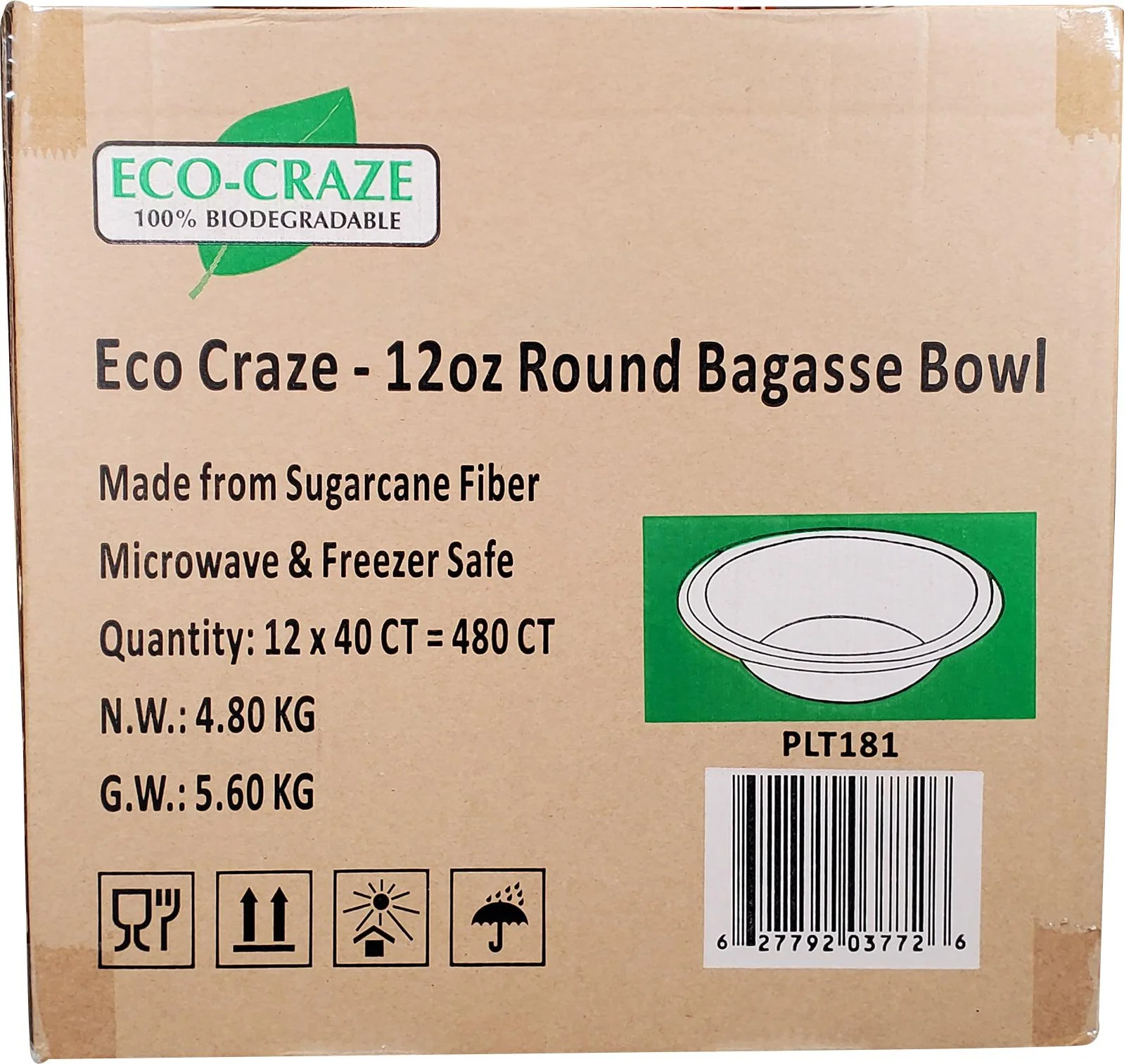 Eco-Craze - 12oz Round Bagasse Bowl - Retail Pack - Image 4