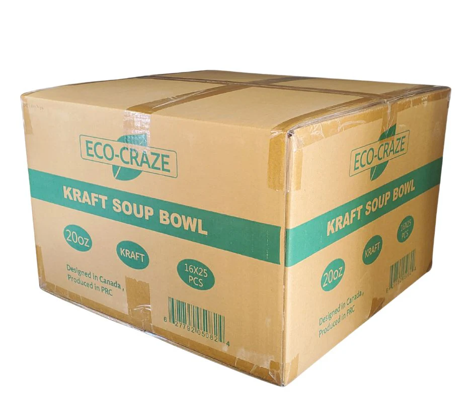 Eco-Craze - 20oz Paper Soup Bowl - Kraft - Image 4