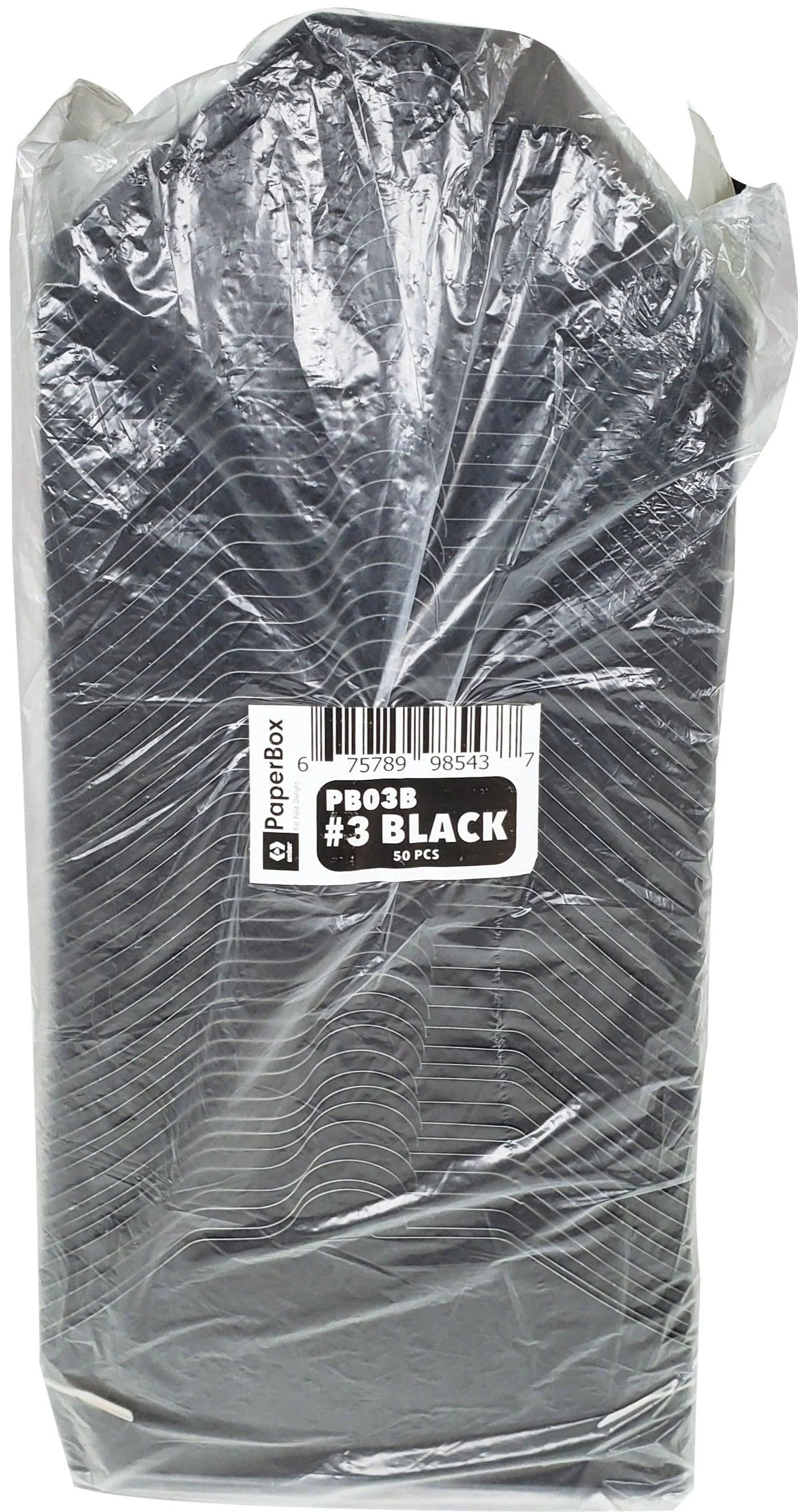 Eco-Craze - #3 Black Paper Fold Box - PFB03-B - Image 3