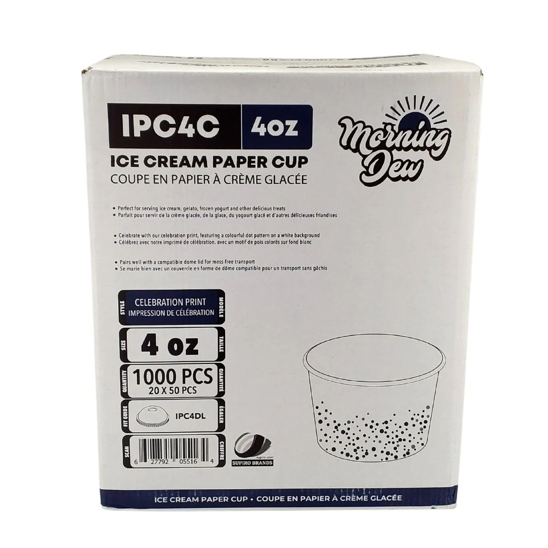 Morning Dew - 4oz - Ice Cream Paper Cups - Celebration Print - IPC4C - Image 10