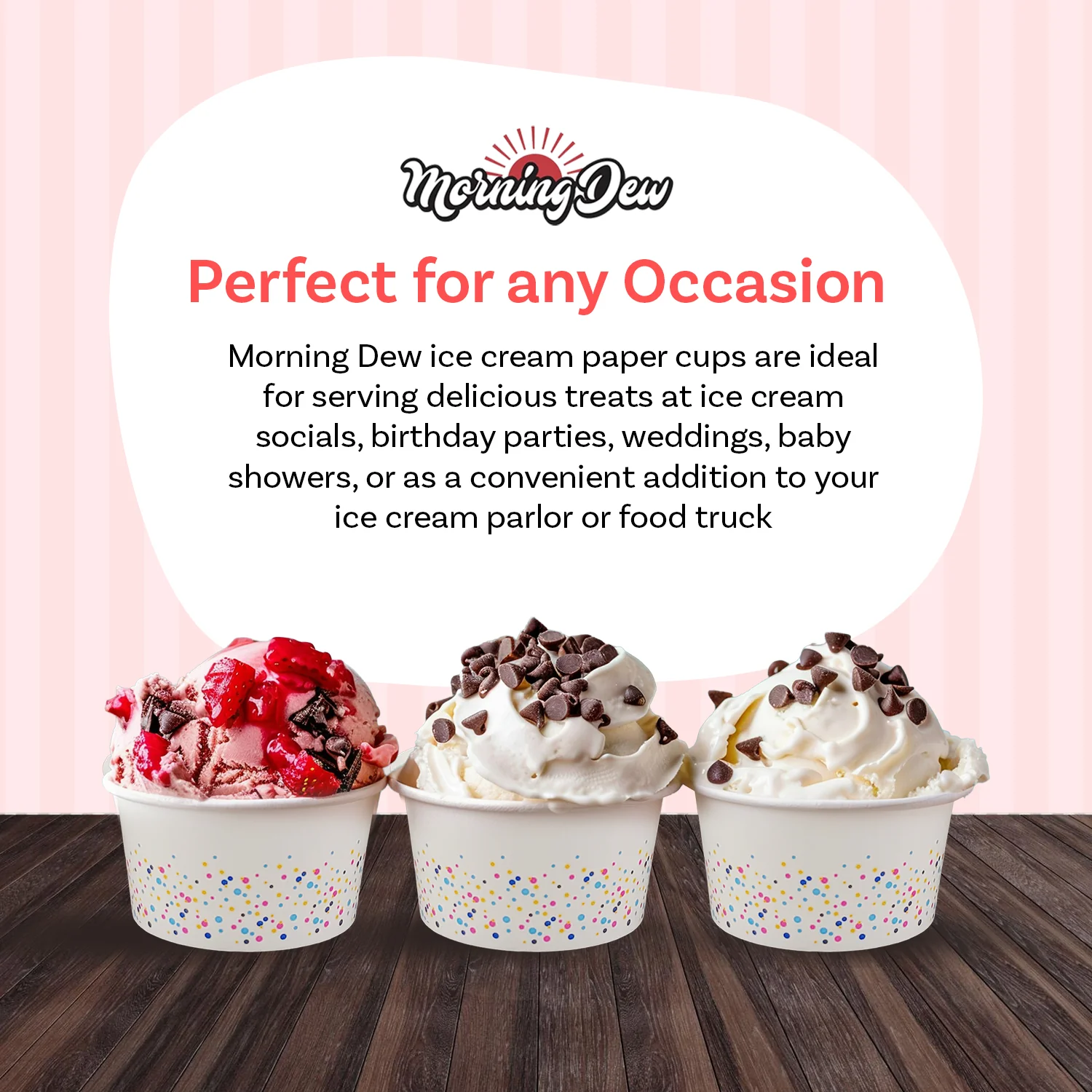 Morning Dew - 4oz - Ice Cream Paper Cups - Celebration Print - IPC4C - Image 7