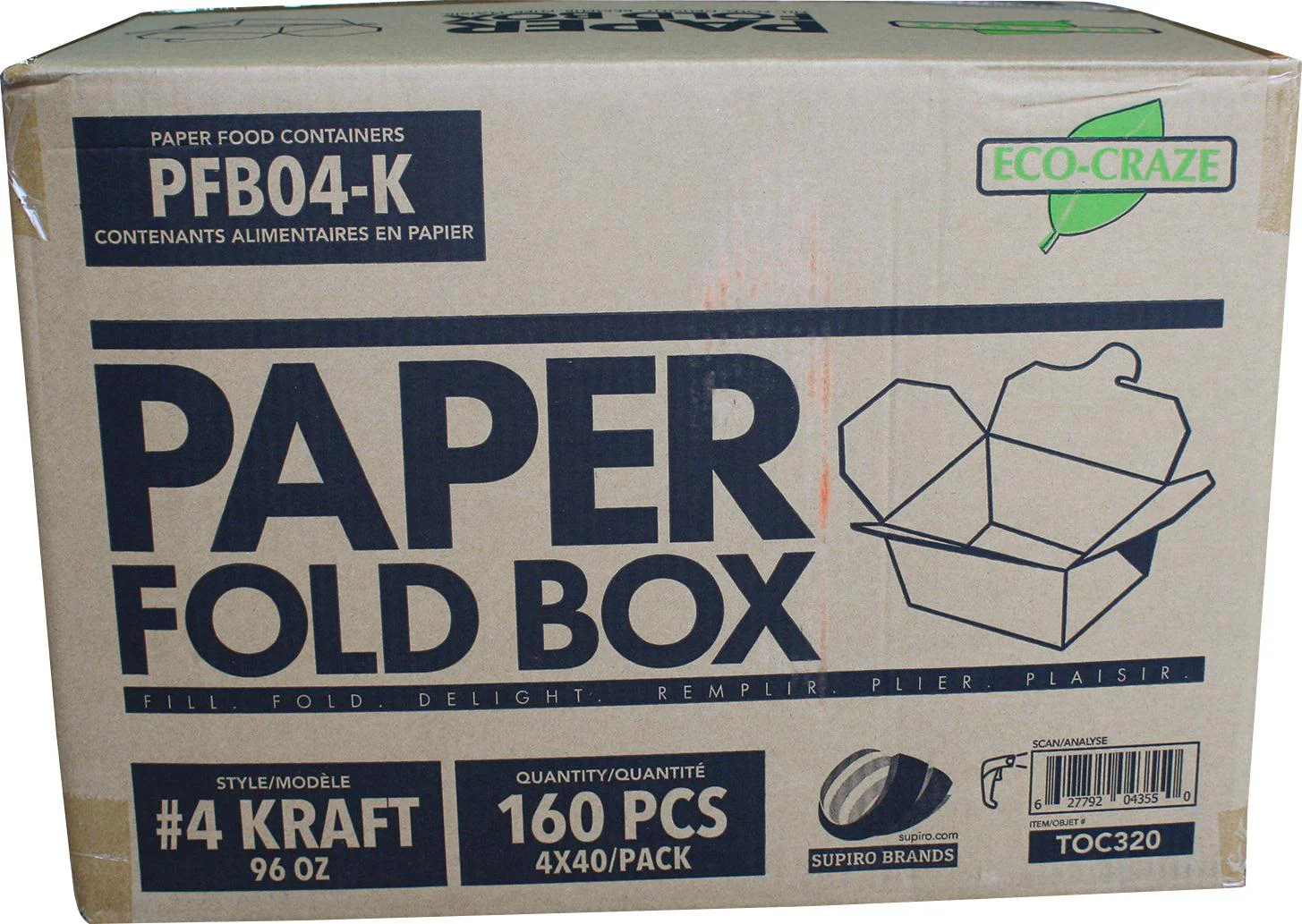 Eco-Craze - #4 Kraft Paper Fold Box - PFB04-K - Image 6
